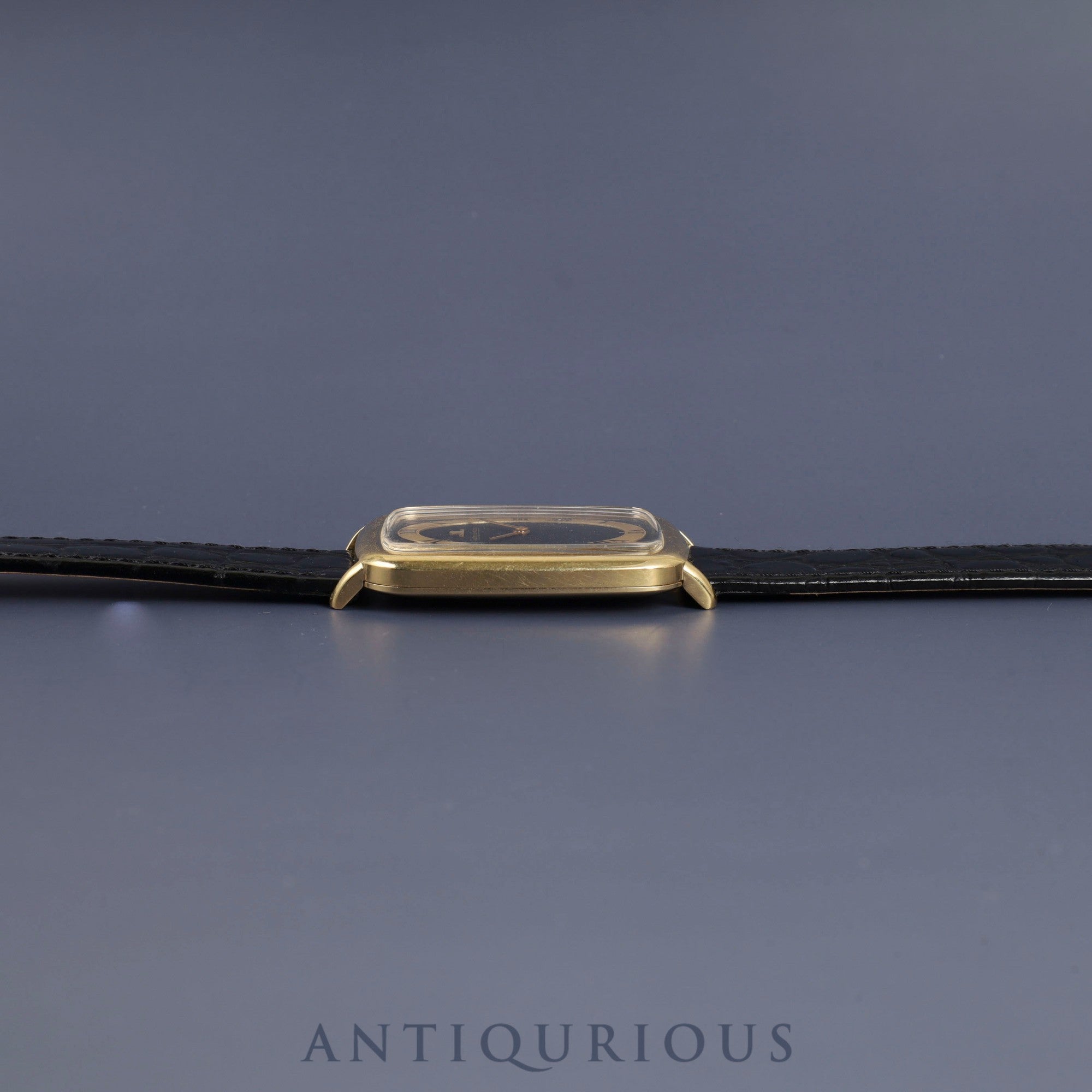 Jaeger-LeCoultre Rectangular Vogue 904321 Manual winding Cal.818/2 750YG Leather Third party buckle (GP) Black dial Overhauled