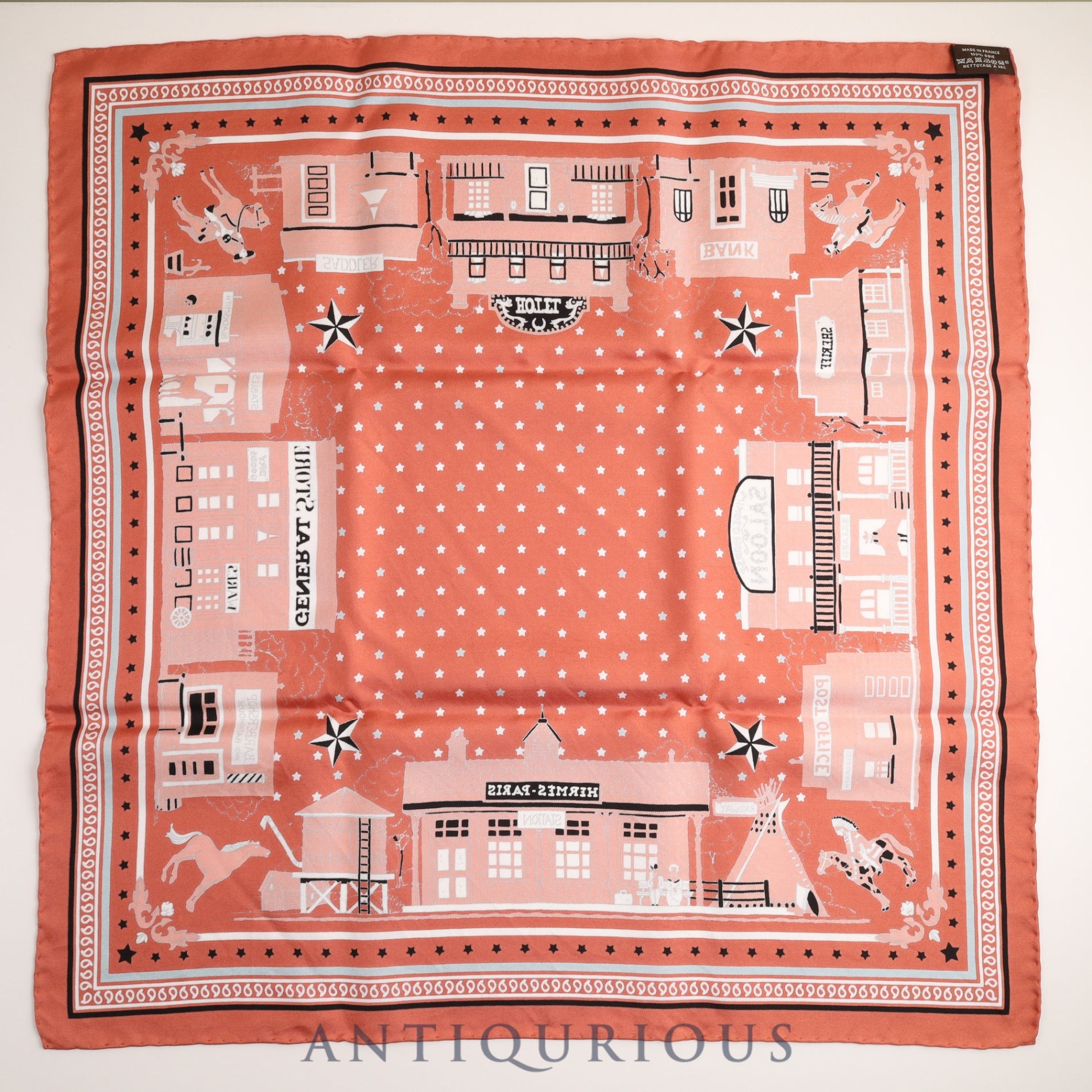 Hermes Scarf Carre 55 Hermes Paris Station Bandana SILK100% Box