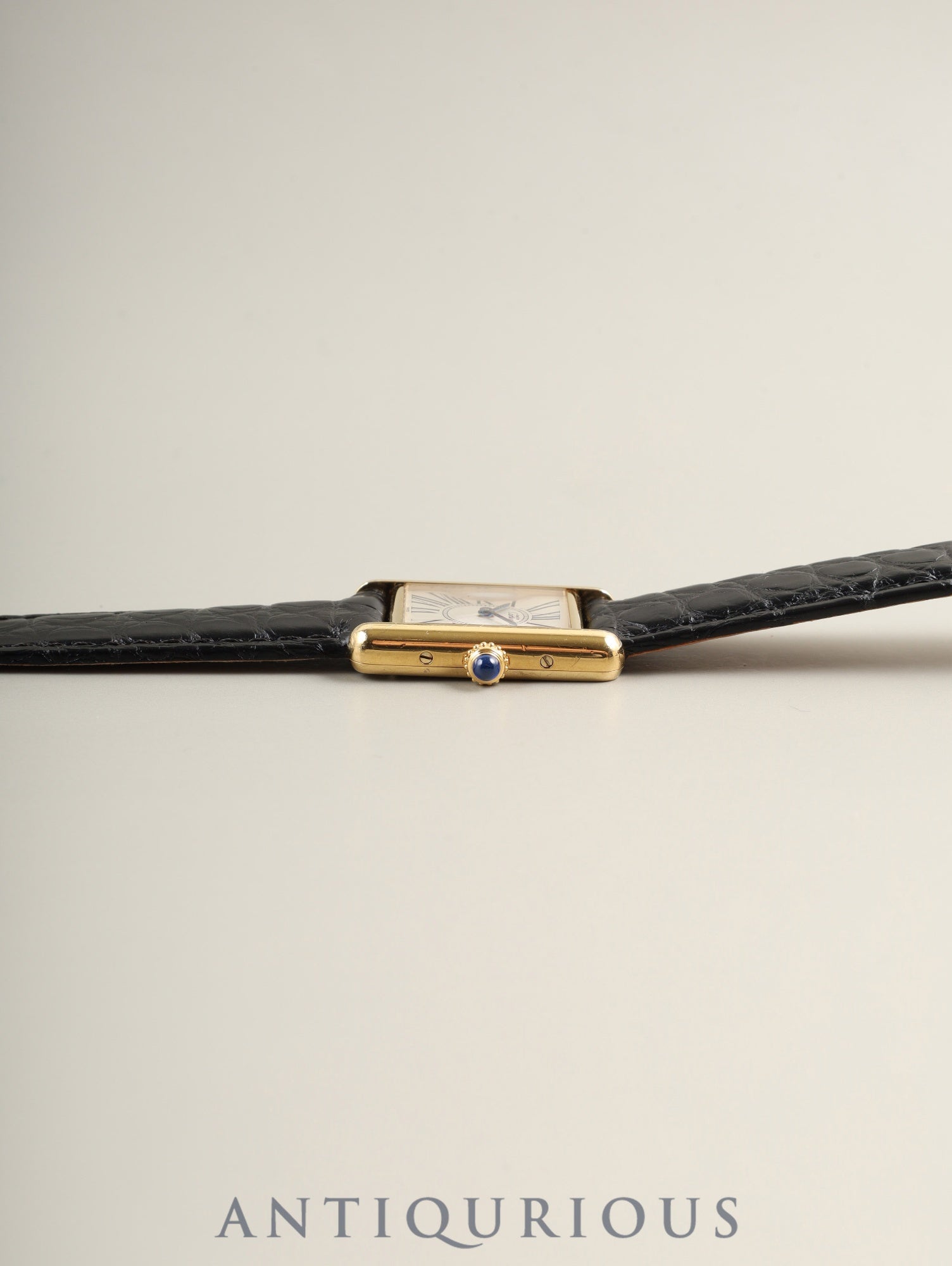 Cartier Must Tank SM 5057001 Quartz Cal. 057 SV925 Leather Genuine D-buckle (GP) Opalescent dial (SWISS markings) Box Warranty (1994) Complete service overhauled at a Cartier boutique on January 2, 2019