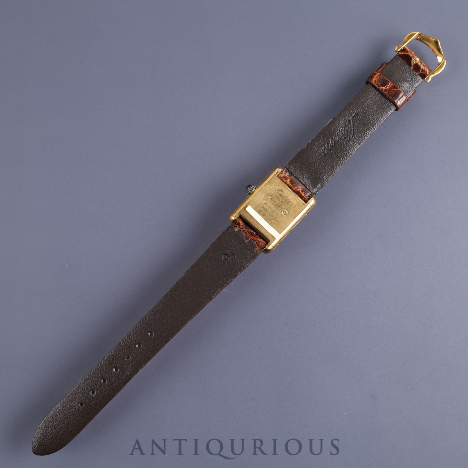 Cartier Must Tank SM Manual winding Cal.78-1 SV925 Leather Genuine buckle (GP) Ivory Roman dial Overhauled