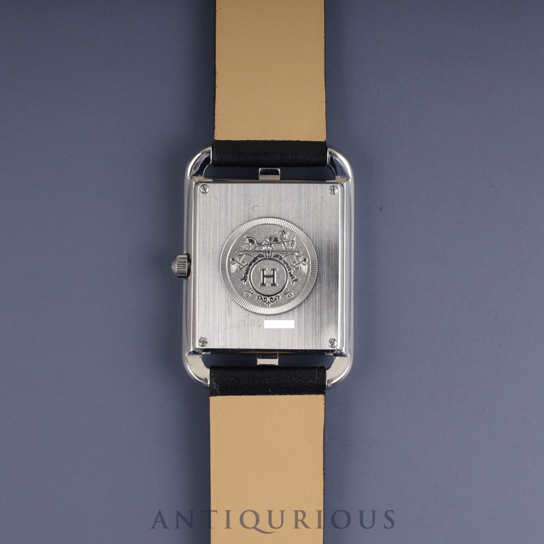 Hermes Cape Cod CC2.710 Quartz SS Leather Genuine Buckle (SS) Grey Dial Overhauled