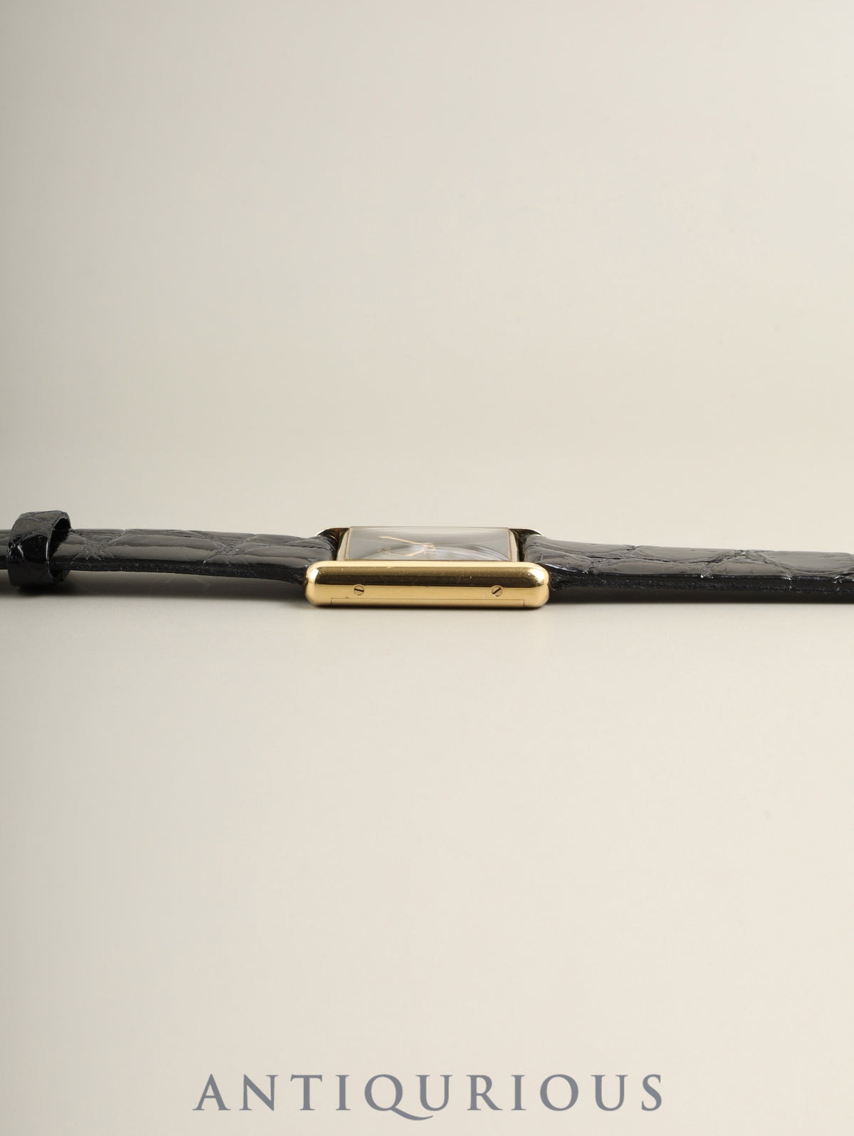 カルティエ マストタンク LM 6 手巻き Cal.78-1 SV925 革 純正ピンバックル(GP)オニキス文字盤(SWISS表記) オーバーホール済み