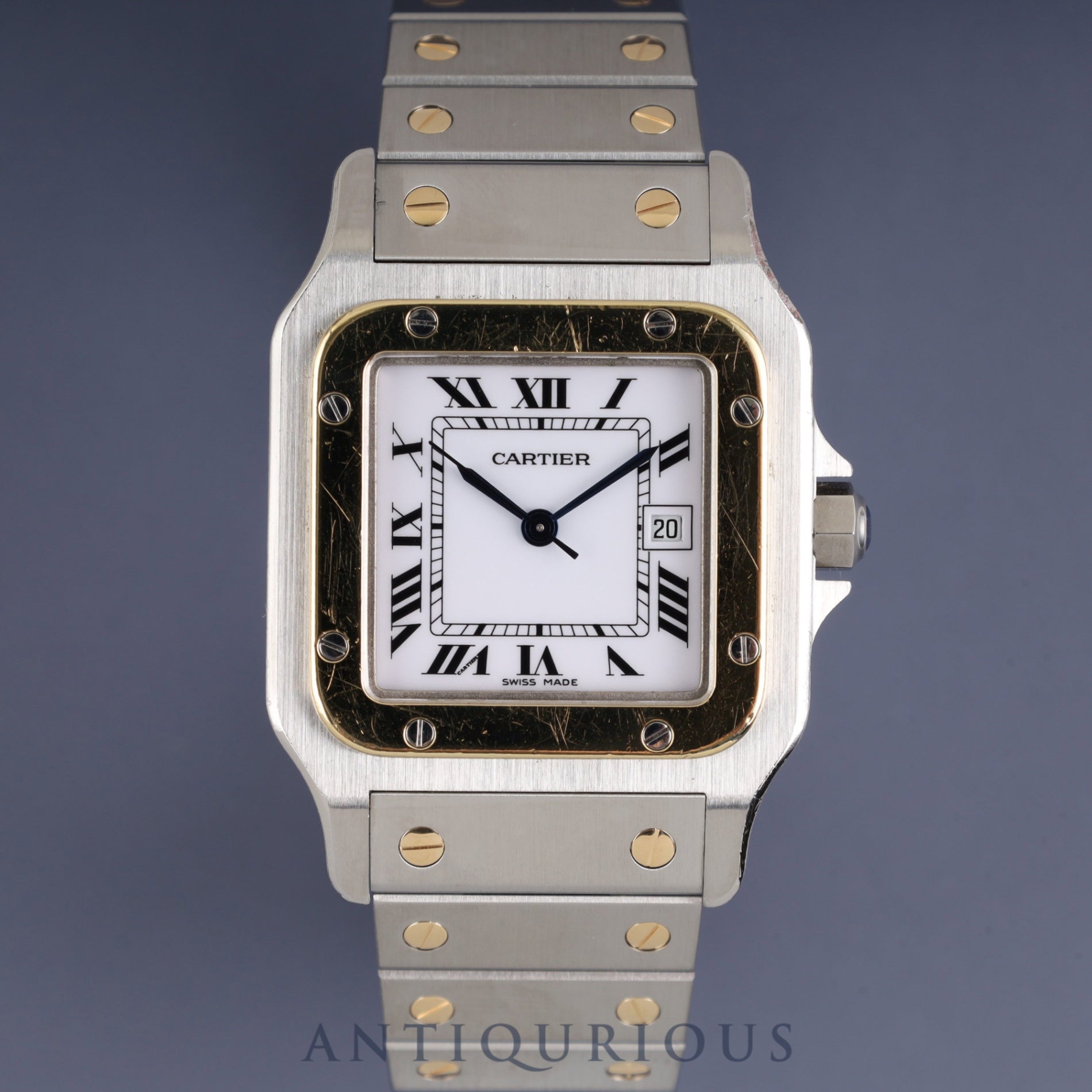 カルティエ サントス ガルベ LM 81036283 / 1172961 自動巻き SS/YG SS/YG ホワイトローマン文字盤 カルティエブティックにてコンプリートサービス済み 新品ブレス交換済み