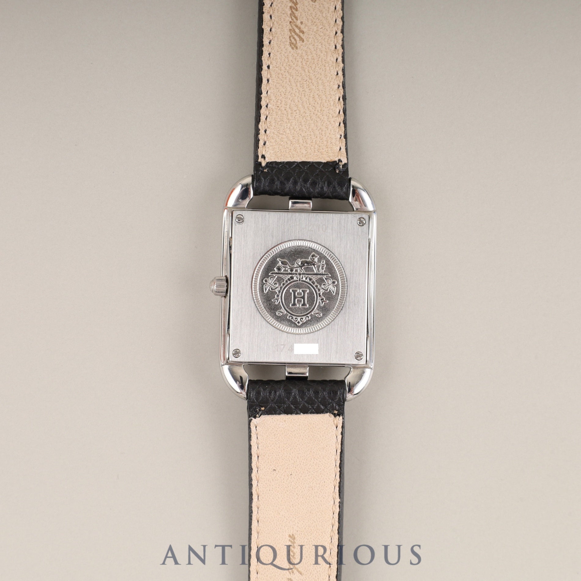 Hermès Cape Cod CC1-210 Quartz Caliber 976.001 Stainless Steel Leather Strap with Genuine Stainless Steel Buckle, Silver Dial, Box, Booklet, Warranty Card (2002), Genuine Leather Strap (2001, Signs of Use), Overhauled