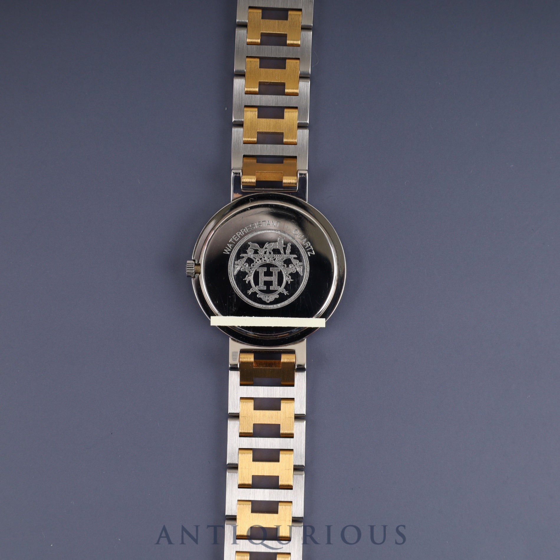 Hermes Clipper 48 03 Quartz SS/GP SS/GP White Dial Overhauled