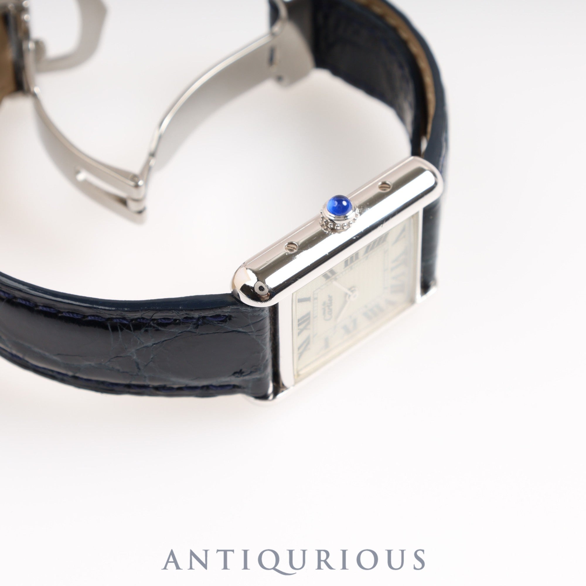 Cartier Must Tank MM QZ Silver Roman Box