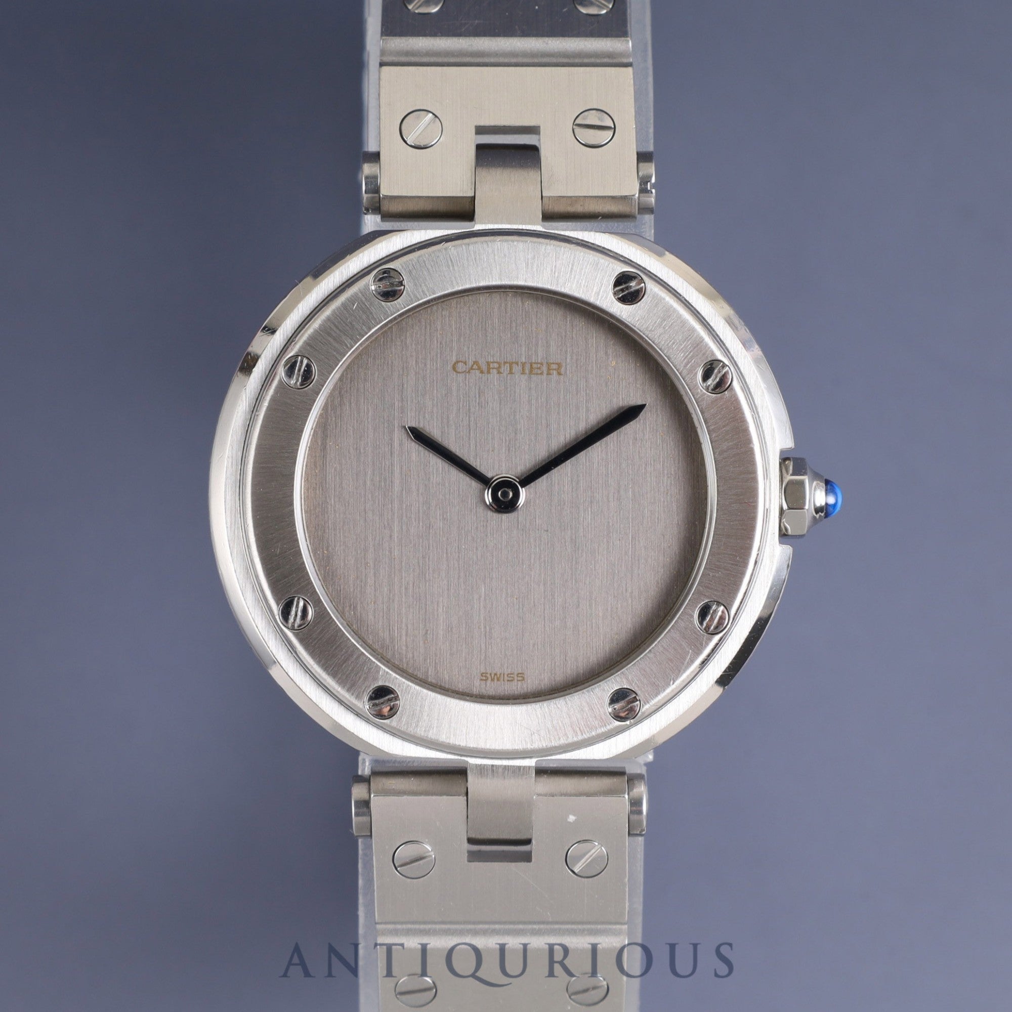 Cartier Santos Vendome SM 8192 Quartz SS SS Ghost (Gray) Dial Complete service (full maintenance) completed at Cartier boutique
