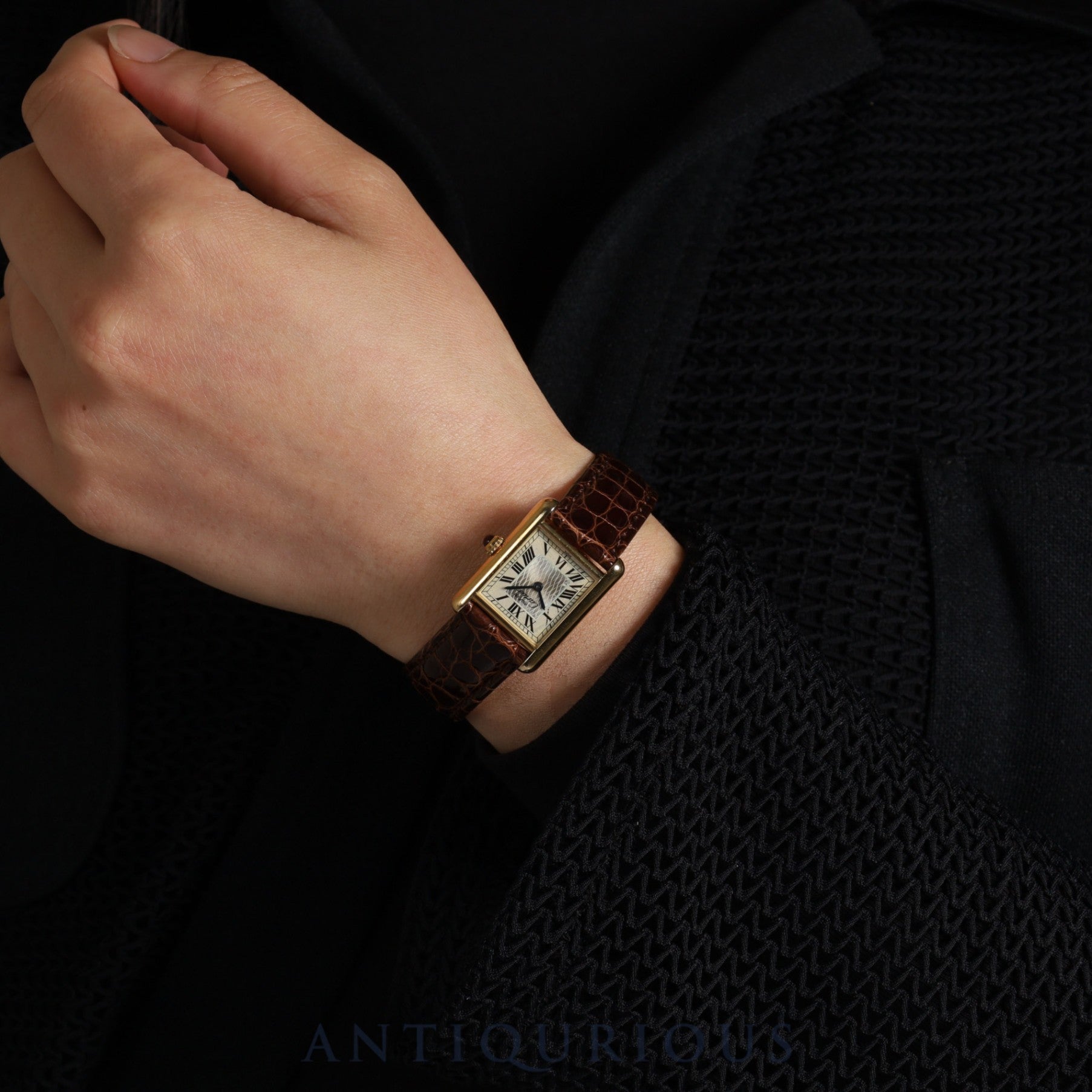 カルティエ マストタンク SM 150周年記念モデル W1010195 クォーツ Cal.057 SV925 革 純正尾錠 Dバックル(GP) ホワイトローマン文字盤 1997年 箱 保証書 オーバーホール済み