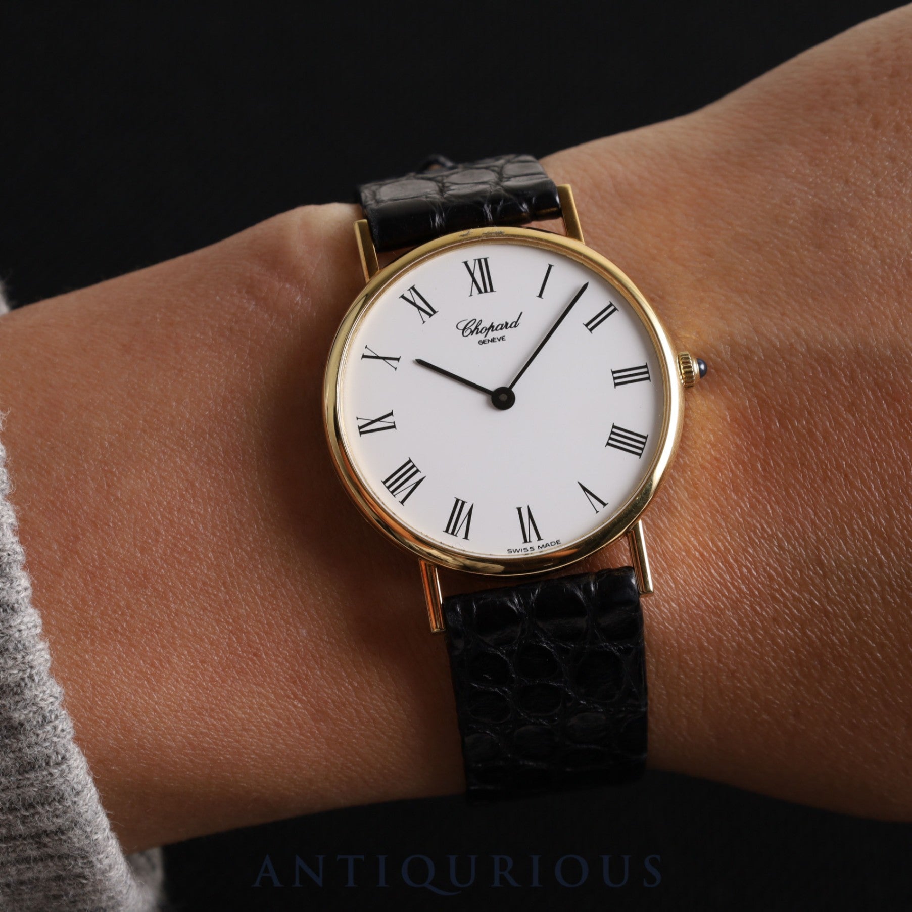 Chopard Classic 1091 Quartz Cal.955 432 YG Genuine leather strap Genuine buckle (GP) White dial Box Overhauled
