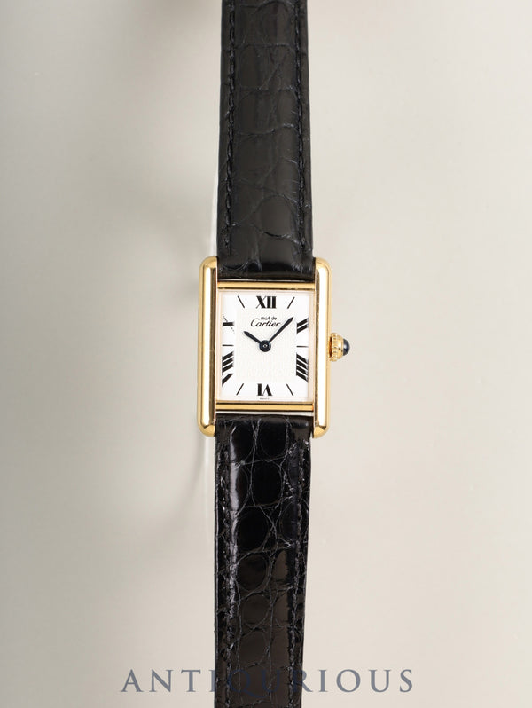 カルティエ マストタンク SM W1009654 / 1613 クォーツ Cal.057 SV925 革 純正Dバックル(GP) 飛びローマンCC文字盤(SWISS表記)オーバーホール済み