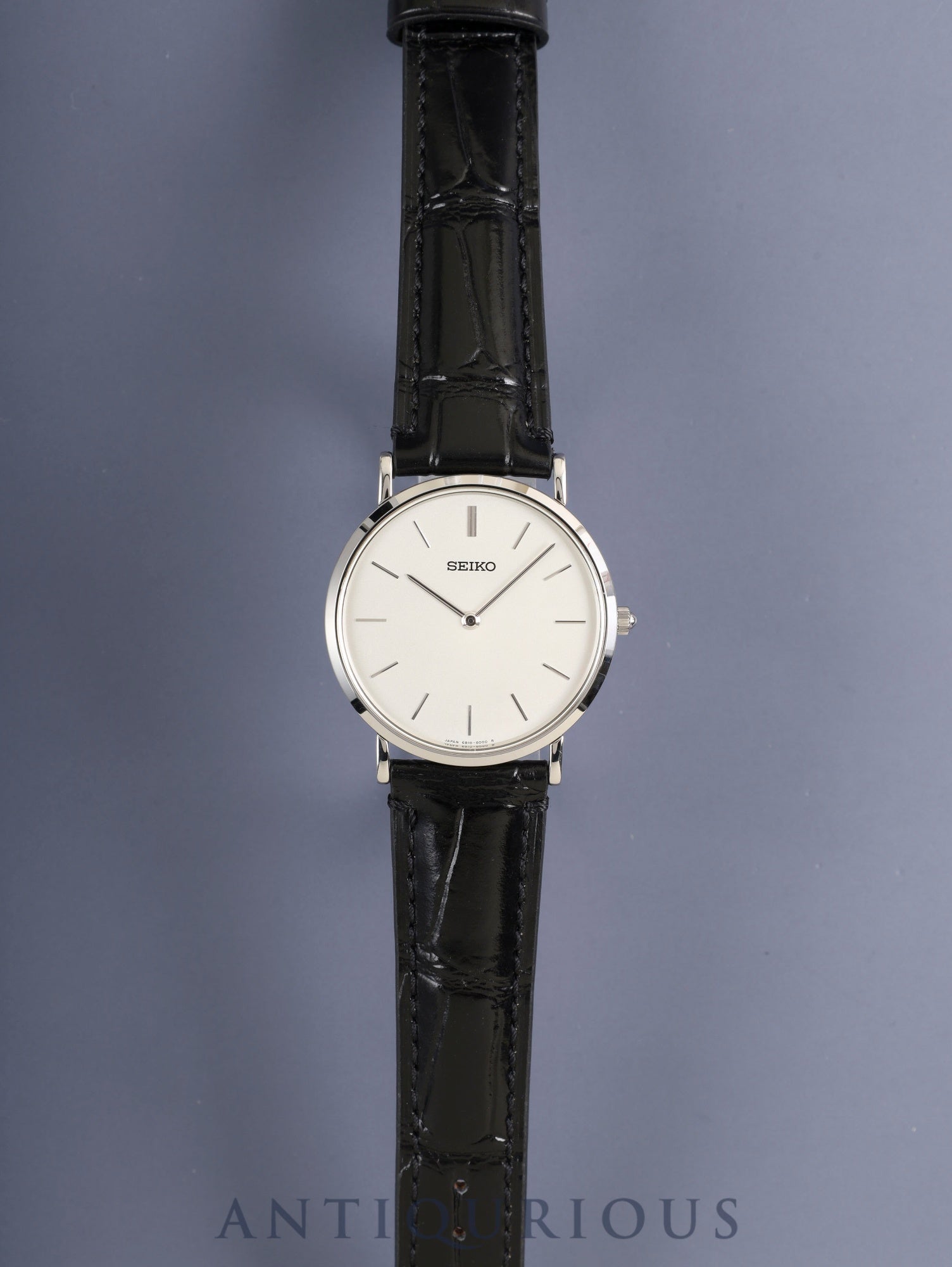 Seiko Mechanical 6810-8000/SCVL001 Hand-wound Cal.6810A SS Leather Original Pin Buckle (SS) Silver Dial 33mm Overhauled
