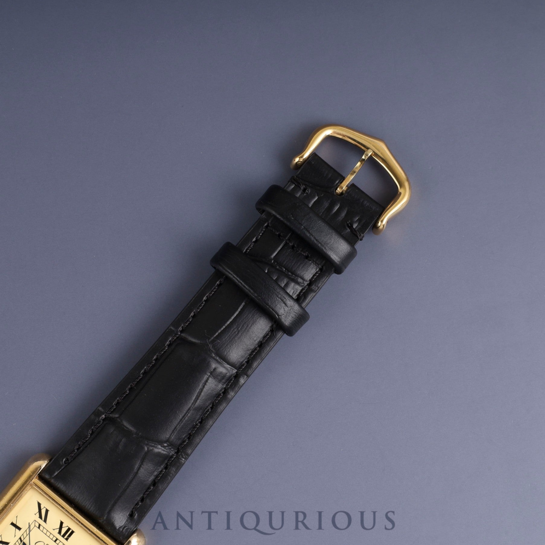 Cartier Must Tank GM (XL) W1017454 / 2413 Quartz Caliber 687 SV925 Leather Strap with Genuine GP Buckle Ivory Roman Dial Box Booklet Temporary Warranty (2002) Overhauled