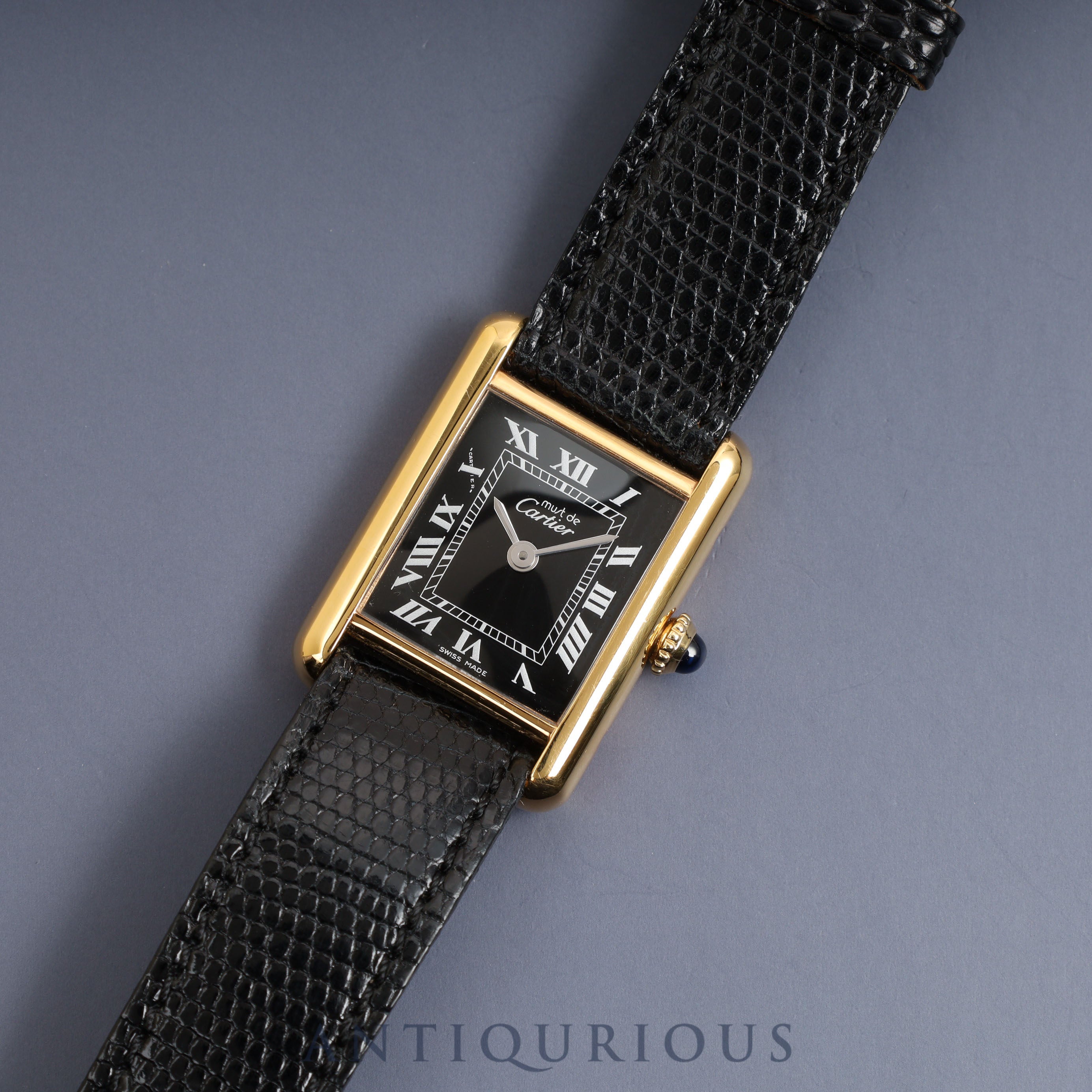 カルティエ マストタンクSM 手巻き ブラックローマ文字盤 国際永久保証書