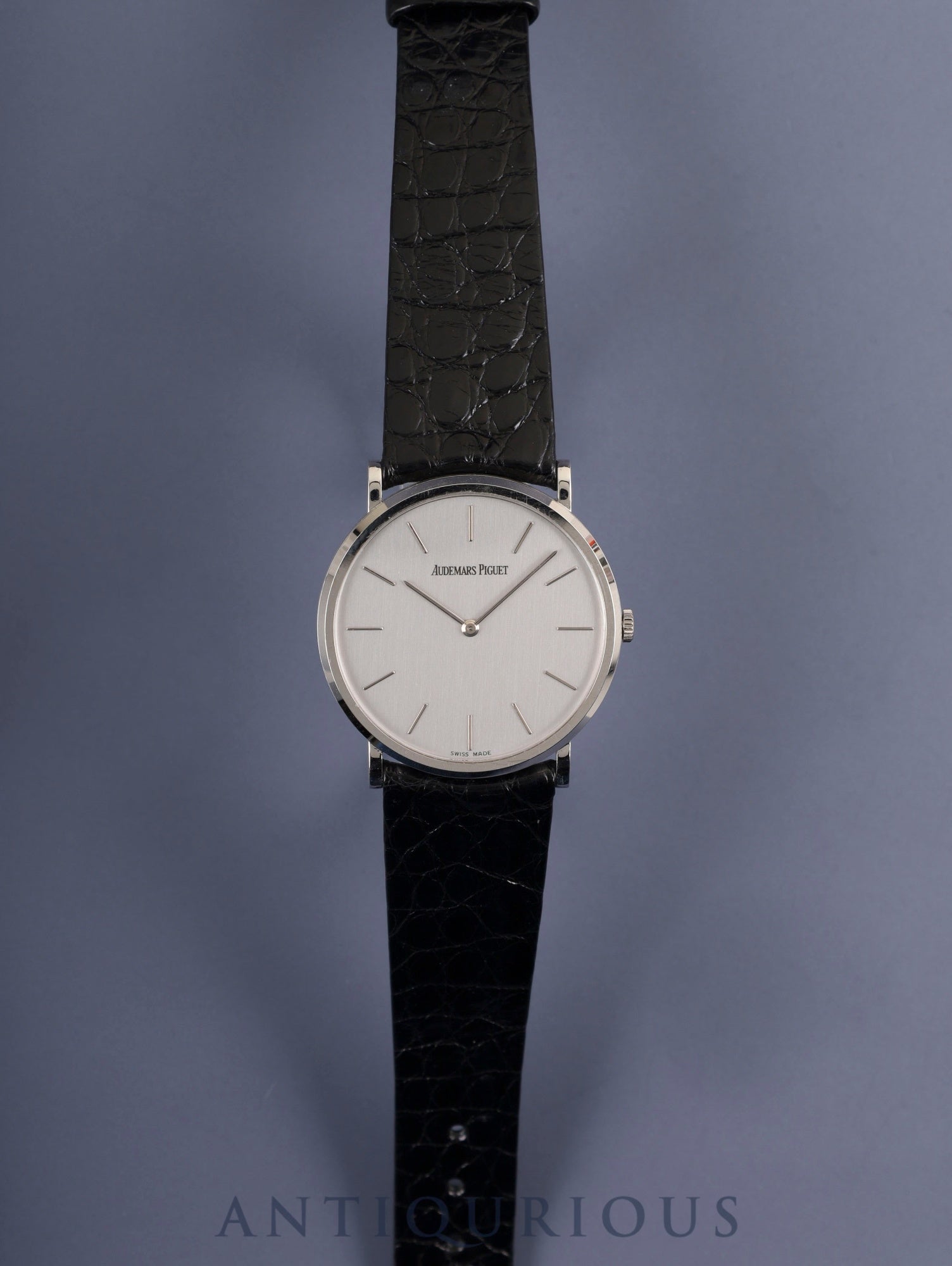 オーデマ・ピゲ エクストラフラット 4791BC.0.0002 手巻き Cal.2080 750WG 純正革ベルト 純正尾錠(750WG) シルバー文字盤 タグ オーバーホール済み