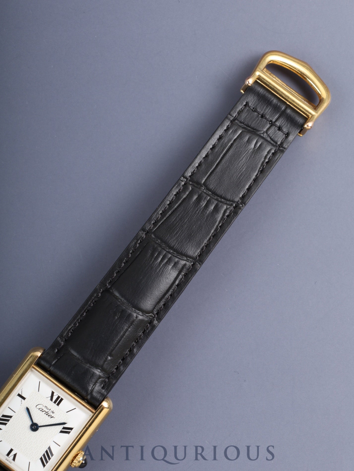 カルティエ マストタンク LM 1615 クォーツ Cal.690 SV925 革 純正尾Dバックル(GP)ホワイト飛びローマンCC文字盤(SWISS表記) オーバーホール済み