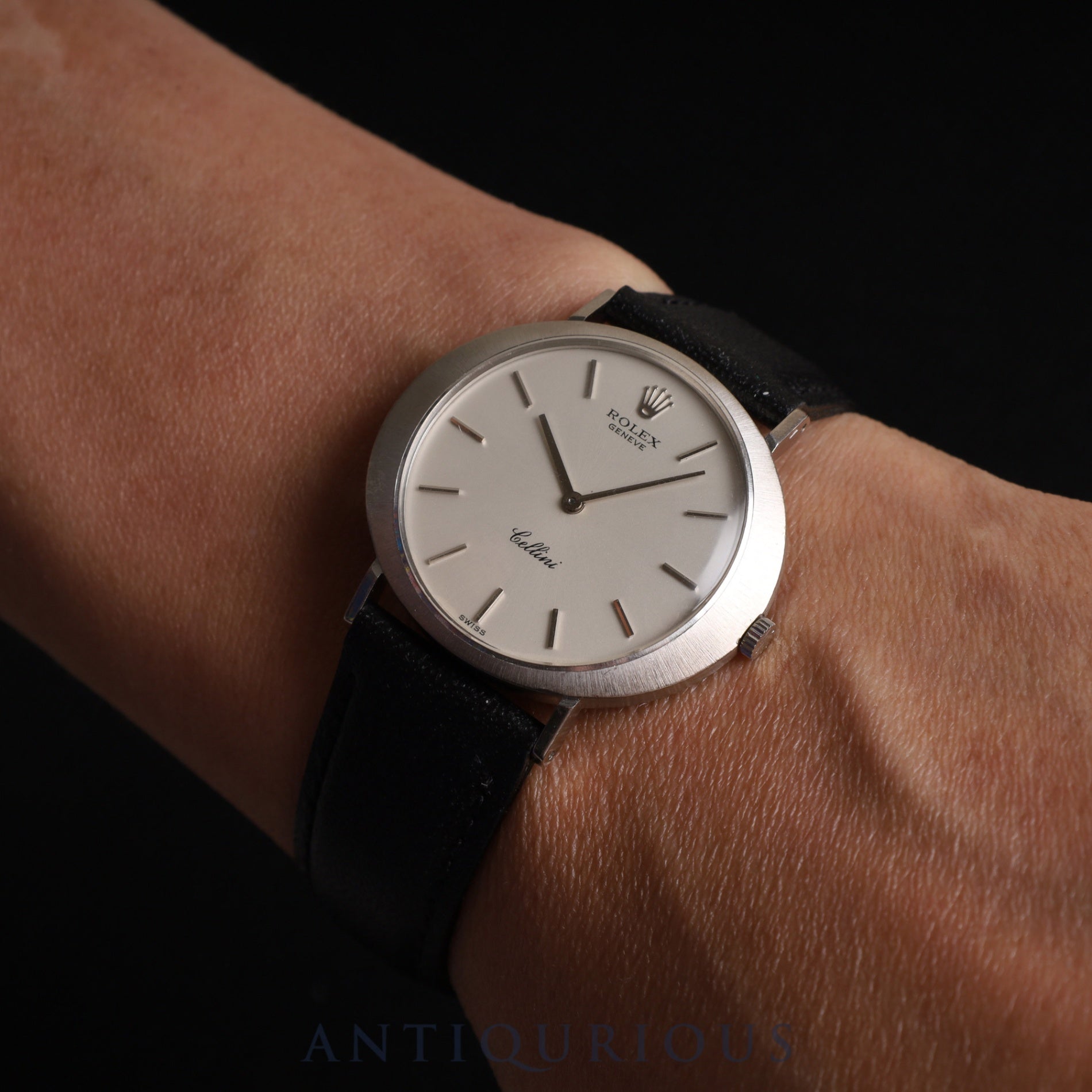 Rolex Cellini 3756 Manual winding Cal.1600 750 Leather Genuine buckle (GP) Silver dial 18th series (1965) Overhauled