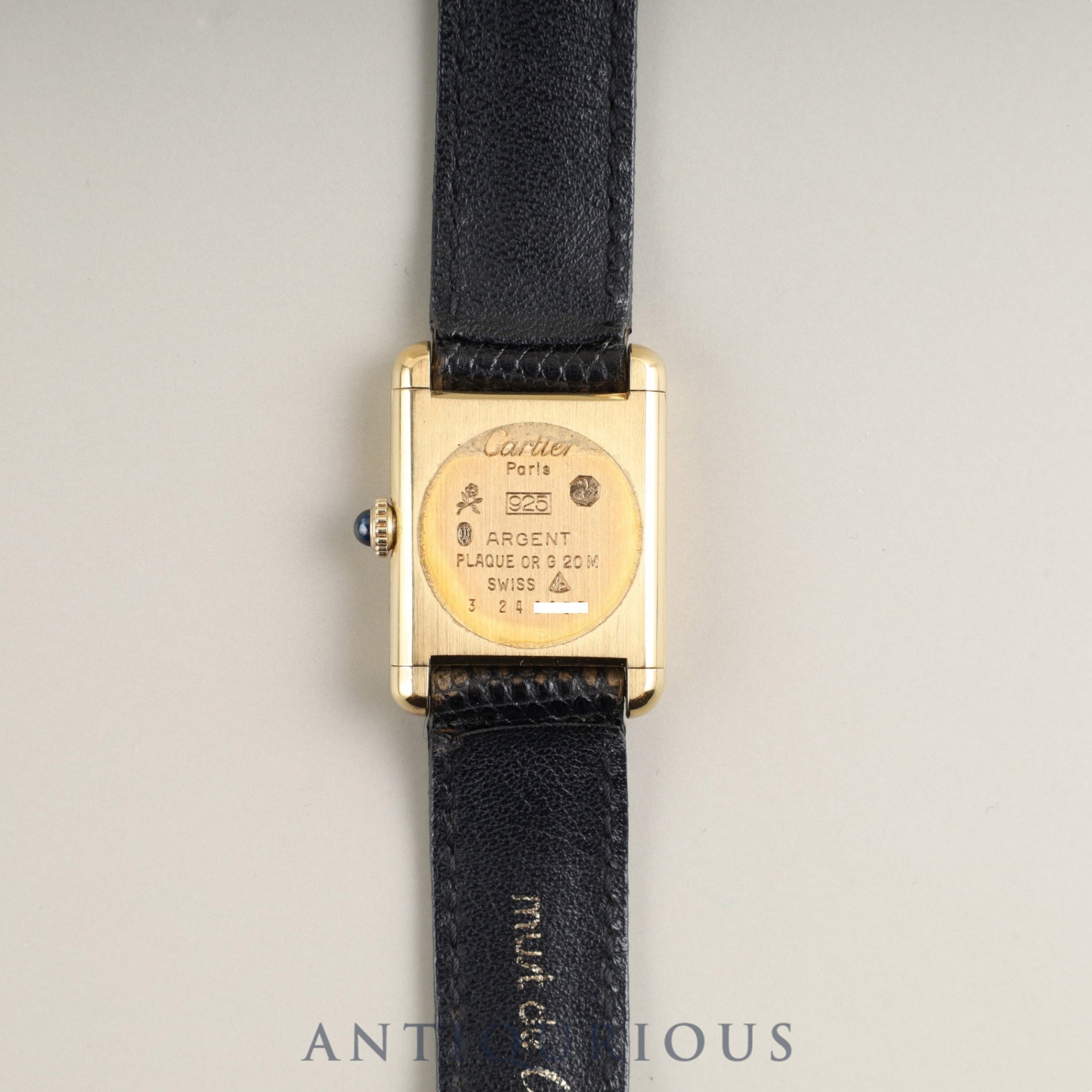 カルティエ マストタンク SM 手巻き Cal.78-1 SV925 純正革ベルト 純正尾錠(GP) ブラックローマン文字盤(SWISS表記) オーバーホール済み