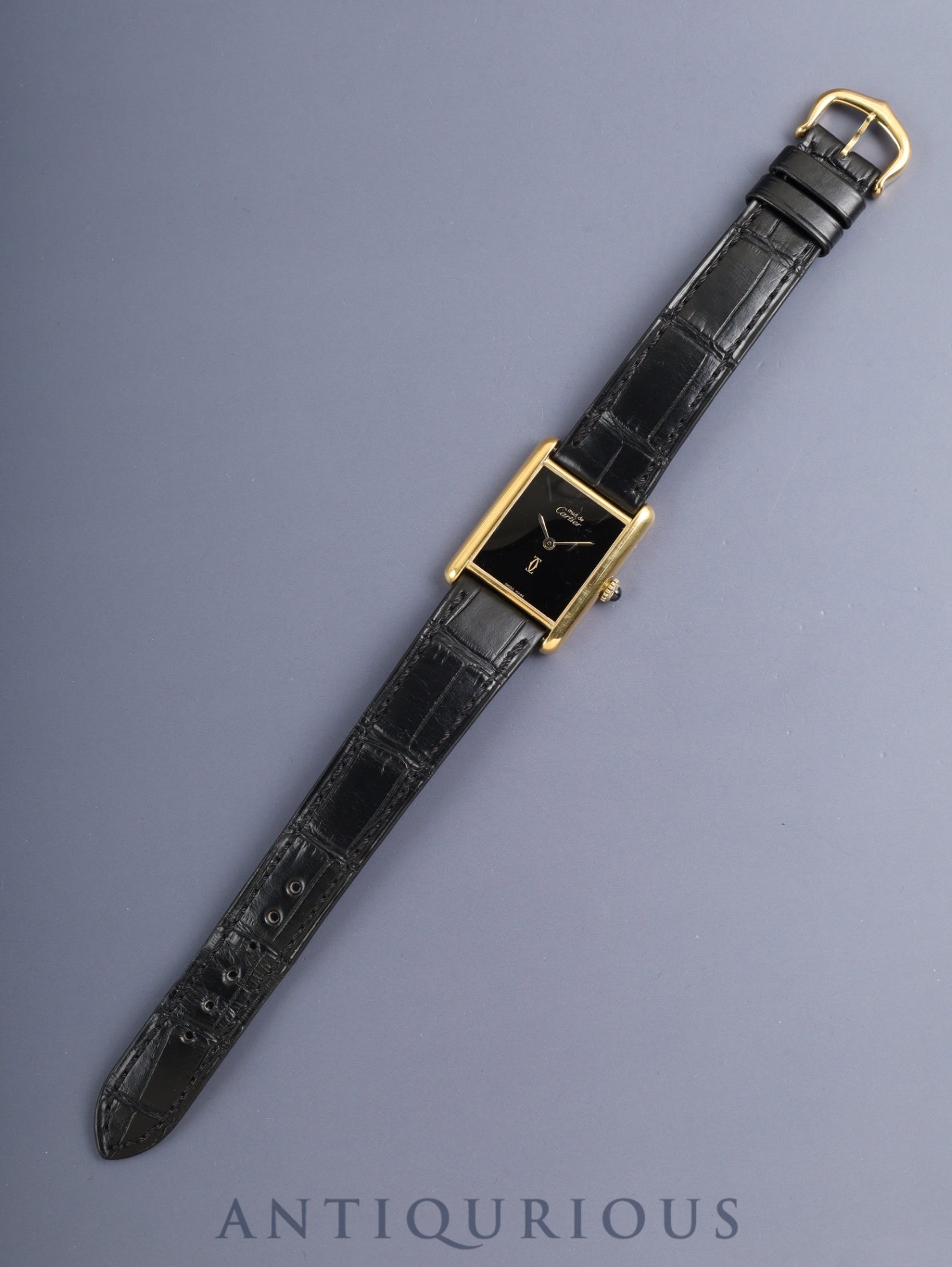 カルティエ マストタンク LM 手巻き Cal.ETA2512 SV925 カミーユ・フォルネ製ベルト オニキス文字盤(SWISS MADE表記)新品仕上げ済み カルティエブティックにてコンプリートサービス済み