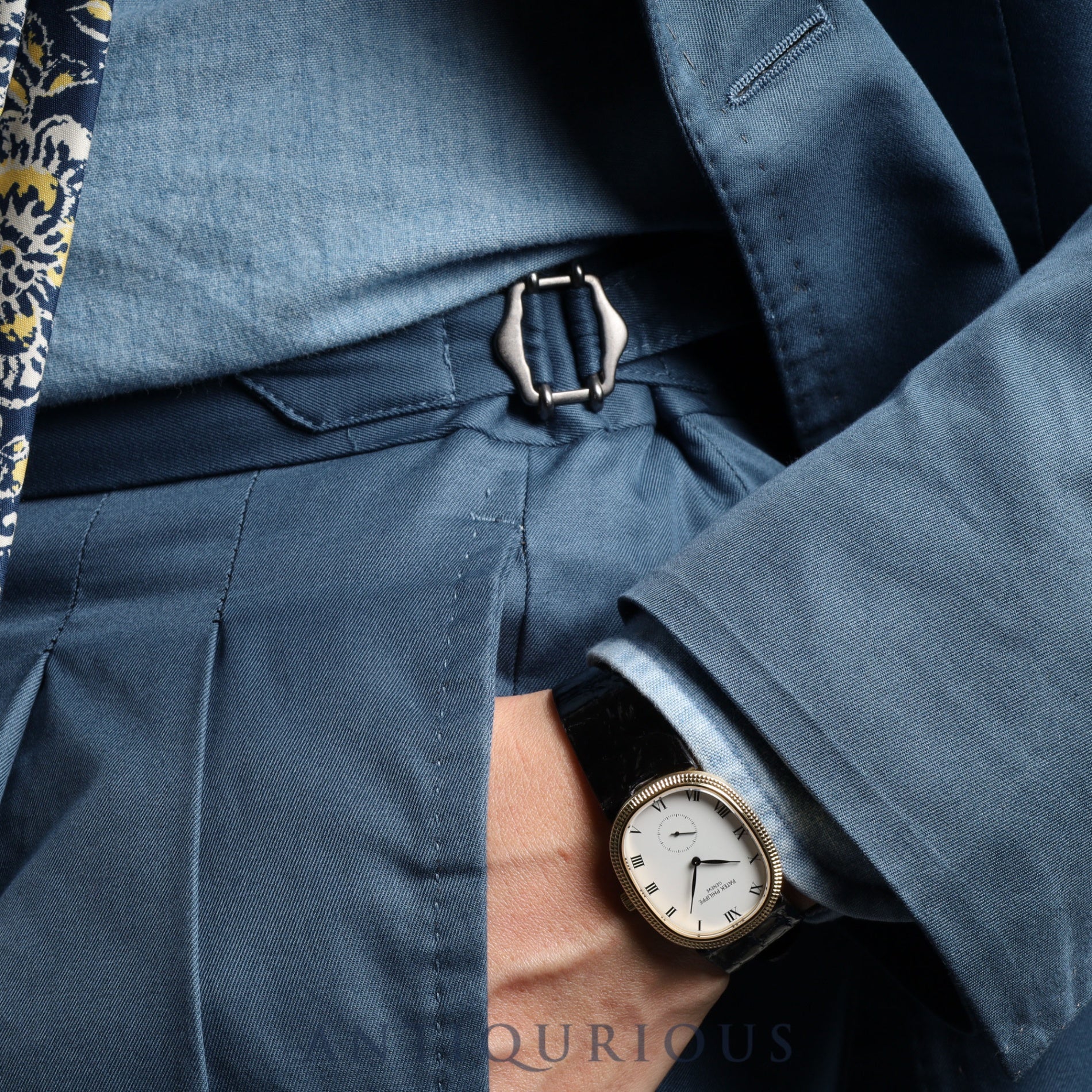 Patek Philippe Golden Ellipse 3989J Manual winding Cal.215 750 Leather Genuine buckle (750) White Roman dial Overhauled