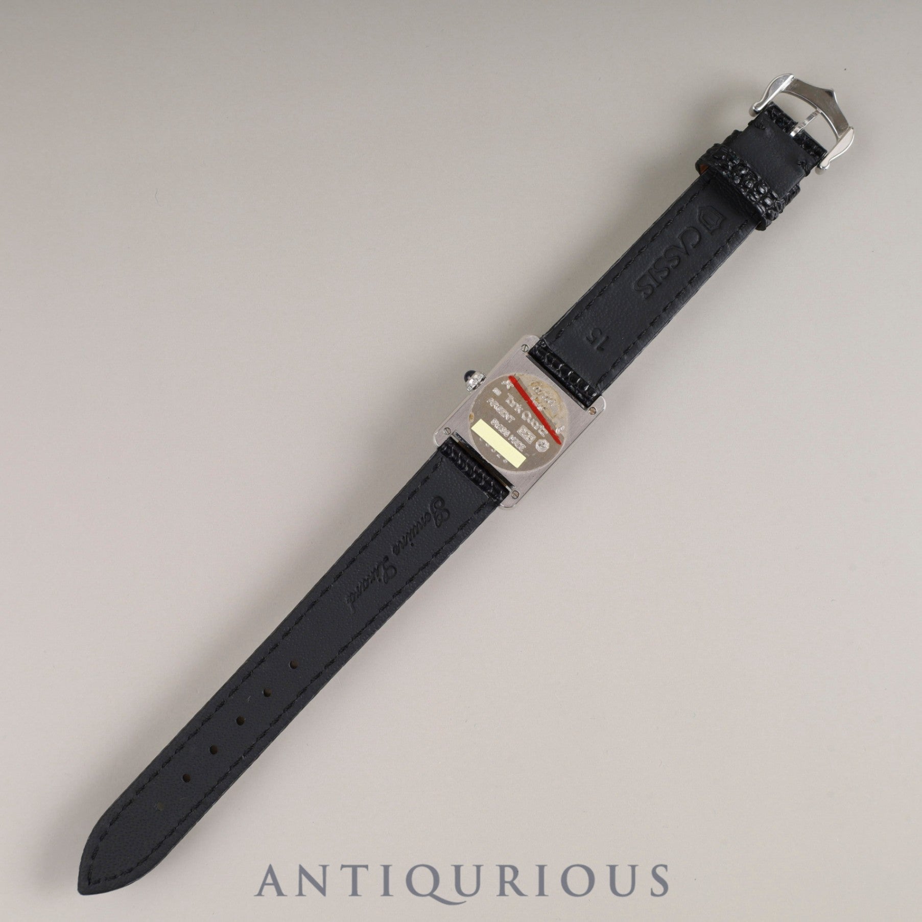 Cartier Must Tank SM 6057002 Quartz Cal.057 SV925 Leather Genuine Buckle (SS) White Roman Dial Box Overhauled