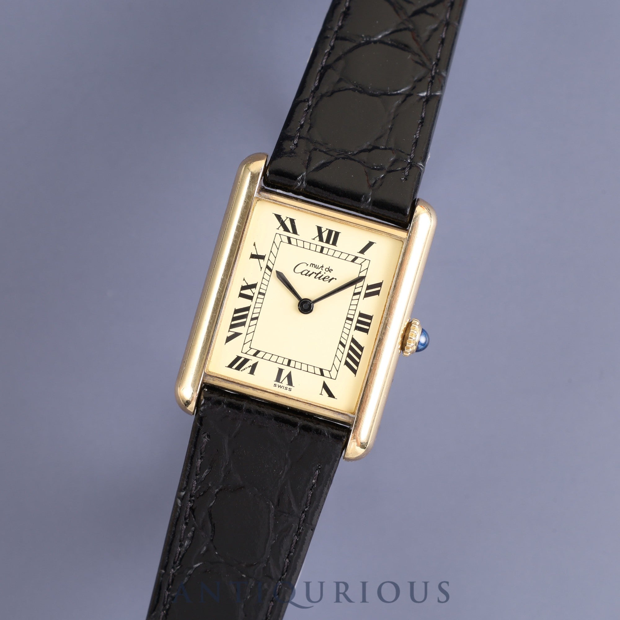 カルティエ マストタンク LM 手巻き Cal.78-1 SV925 革 純正尾錠  