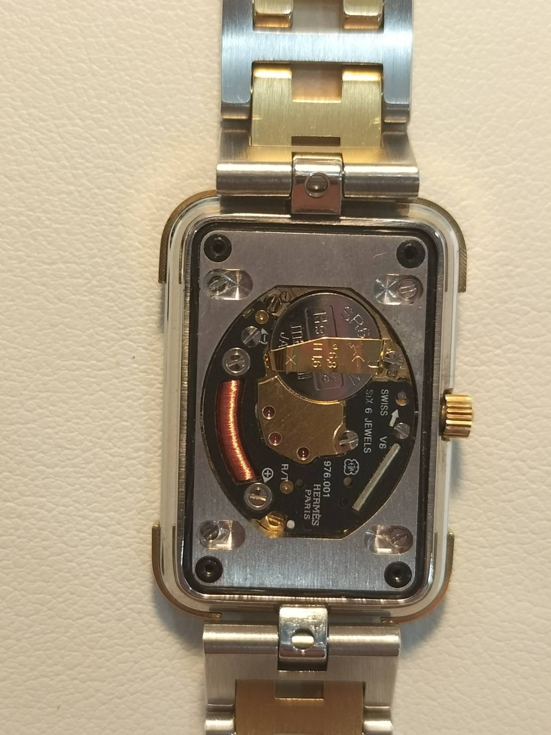 Hermes Cloajour CR1.240 Quartz Cal.976.001 SS/GP SS/GP Champagne Dial Box Case Overhauled