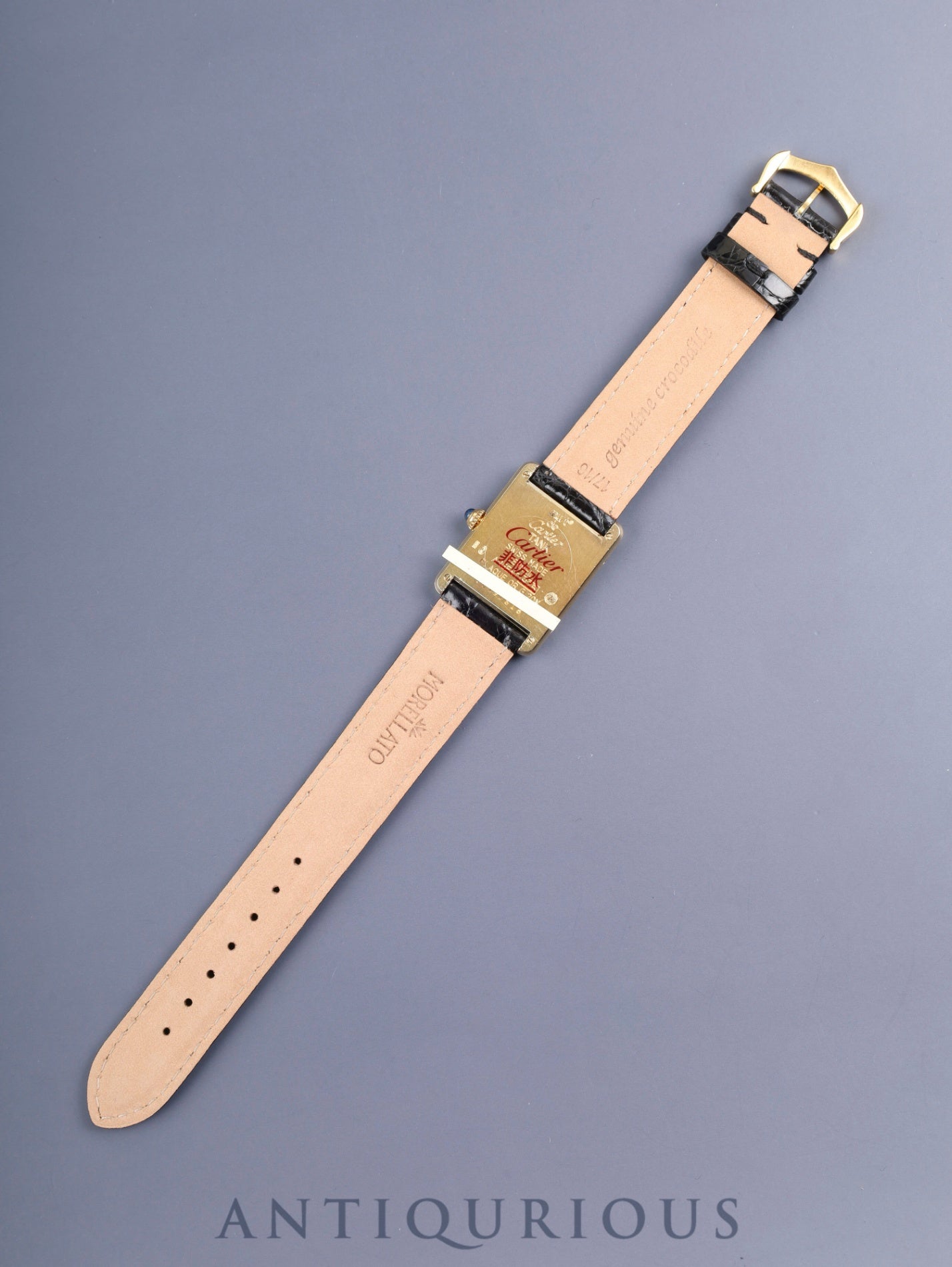 Cartier Must Tank LM 1615 Quartz SV925 Leather Genuine Pin Buckle (GP) Ivory Roman Dial (SWISS MADE) Overhauled, Complete Service (Full Maintenance) at Cartier Boutique