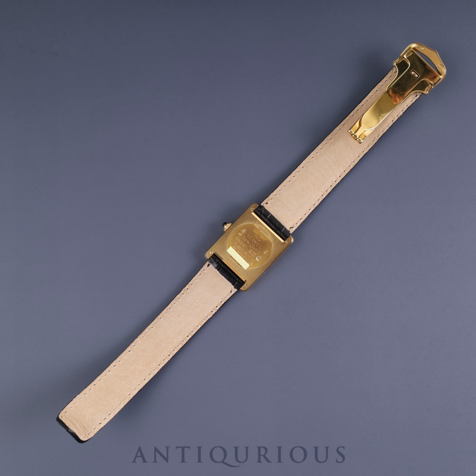 カルティエ マストタンク LM 590005 クォーツ Cal.90 SV925 革 純正Dバックル(GP) トリニティ文字盤 オーバーホール済み