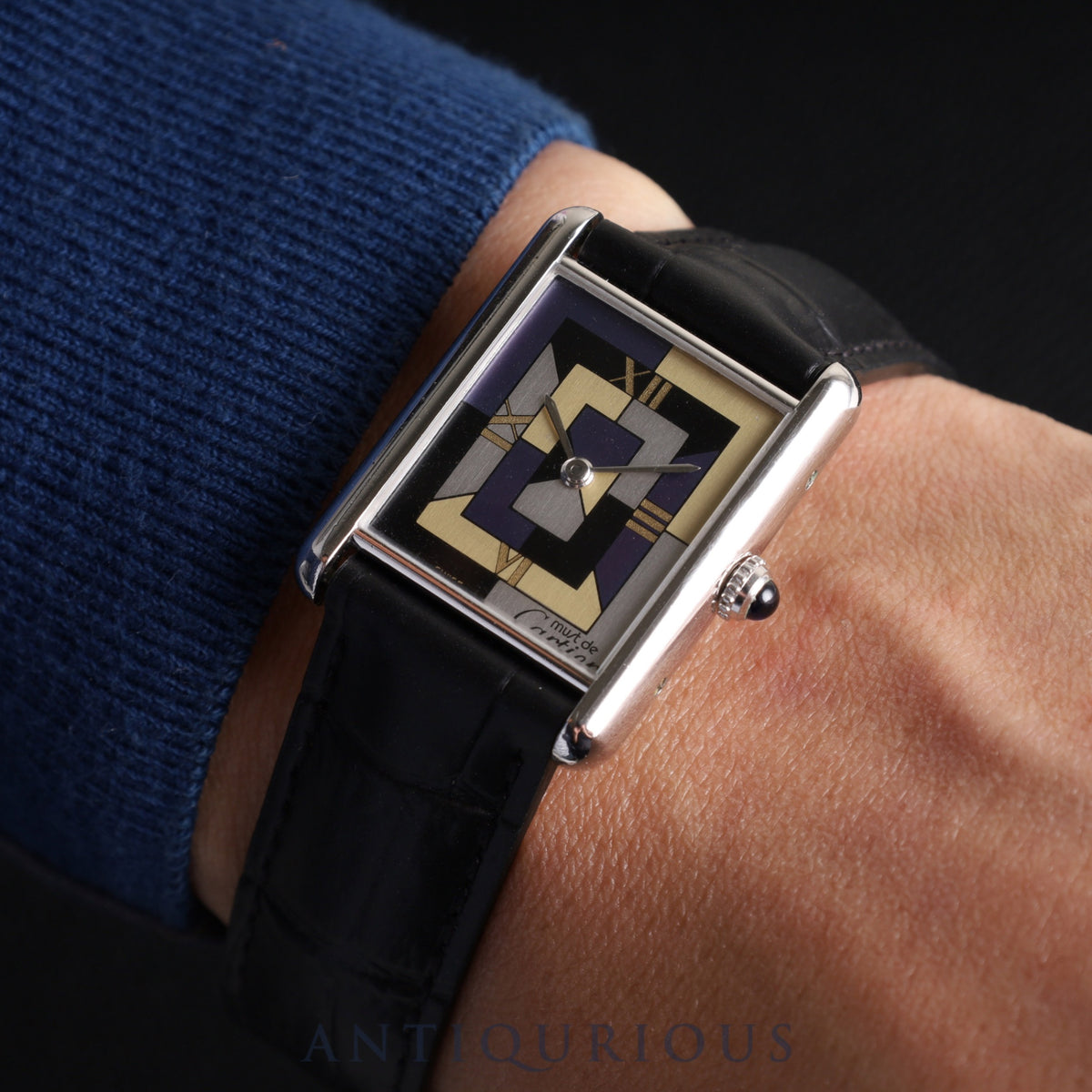 Cartier Must Tank LM 1616 Quartz Cal.690 SV925 Leather Genuine D Buckle (SS) Art Deco Dial Limited to 1000 pieces Box Overhauled and refinished