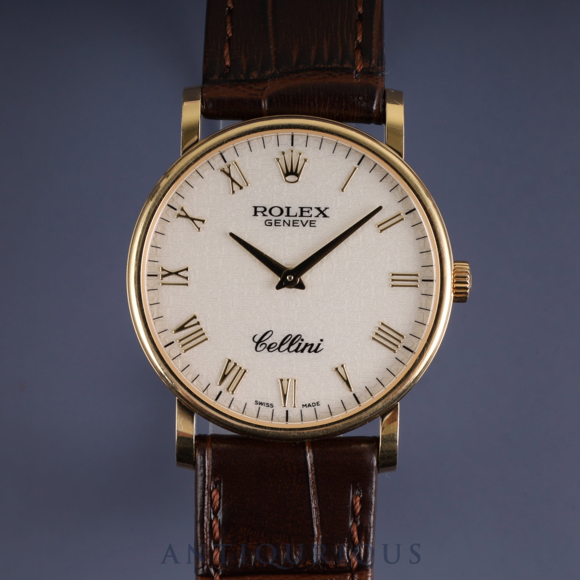 Rolex Cellini 5115/8 Manual winding Cal.1602 750 Leather Genuine buckle (750) Ivory engraved computer dial Warranty (2014) Genuine replacement belt Overhauled