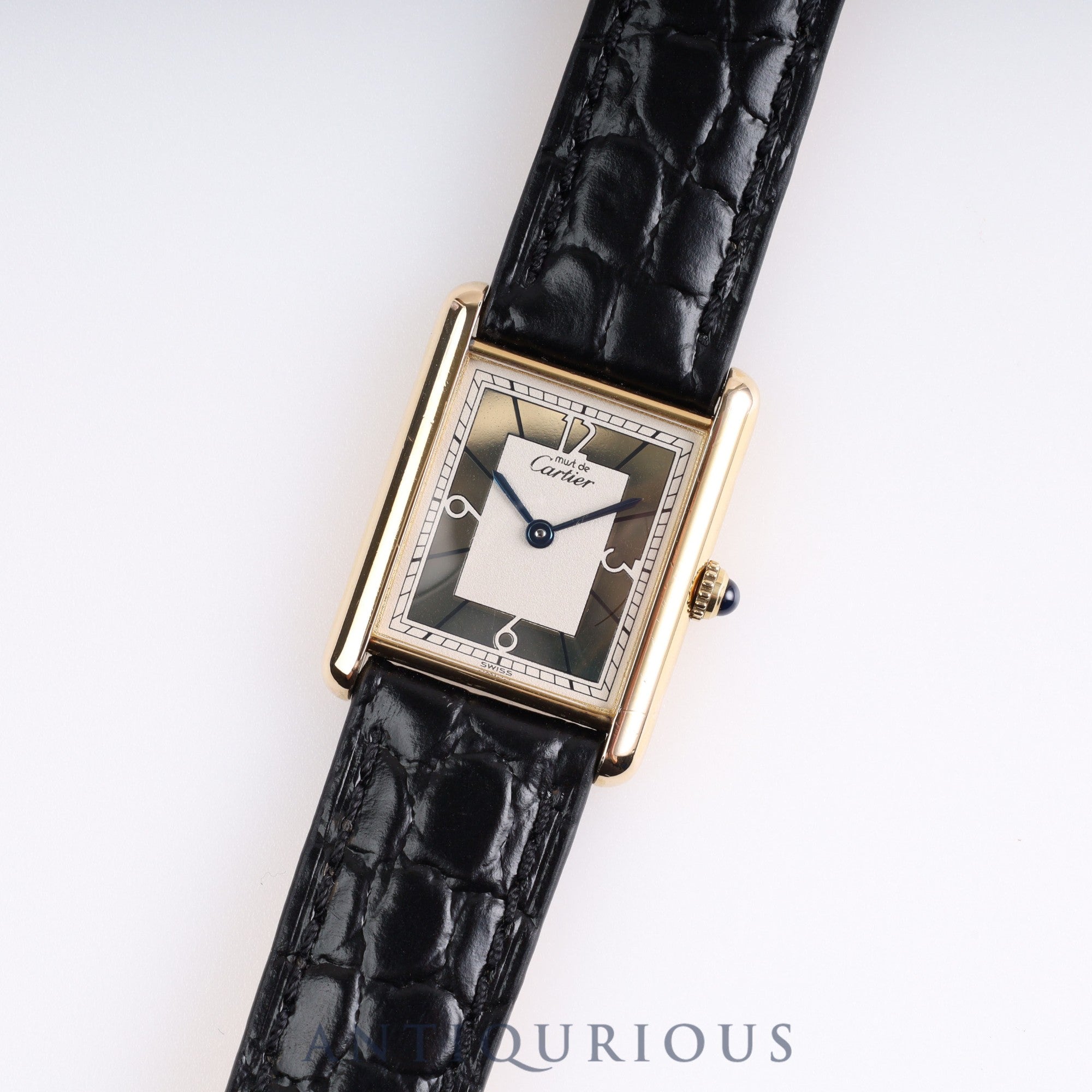 Cartier Must Tank LM QZ 500 pieces limited edition 1615 SV925 leather Arabic dial with box