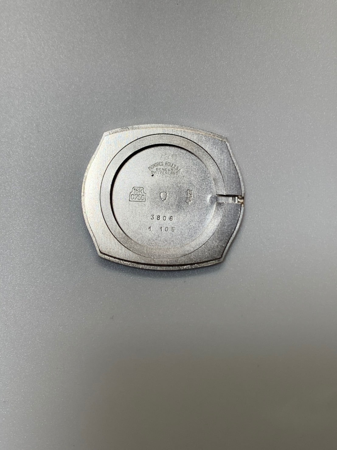 ロレックス チェリーニ 3806 手巻き Cal.1600 750WG 革 純正ピンバックル(SS) シルバー文字盤 31番(1970年)オーバーホール済み