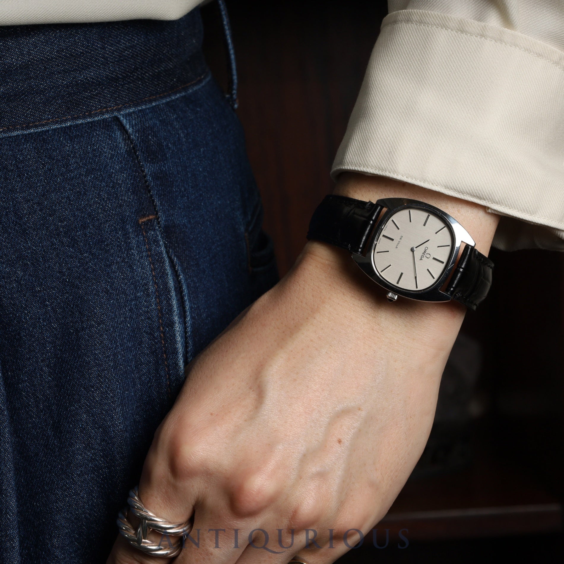 Omega De Ville 111.0132 Manual Winding Caliber 625 Stainless Steel Leather Strap with Genuine Stainless Steel Buckle, Silver Dial, Overhauled