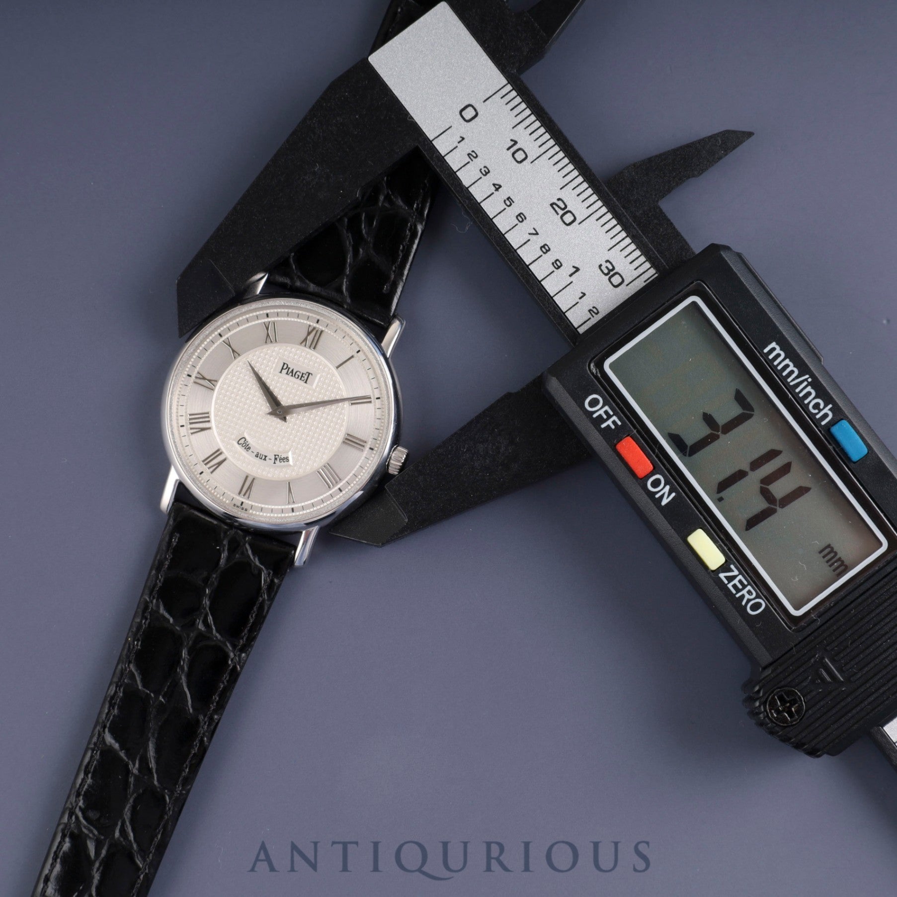 Piaget Tradition La Côte aux Fées 90035 Manual Winding Caliber 430P 750 Leather Watch with Genuine Buckle (750) Silver Dial Overhauled