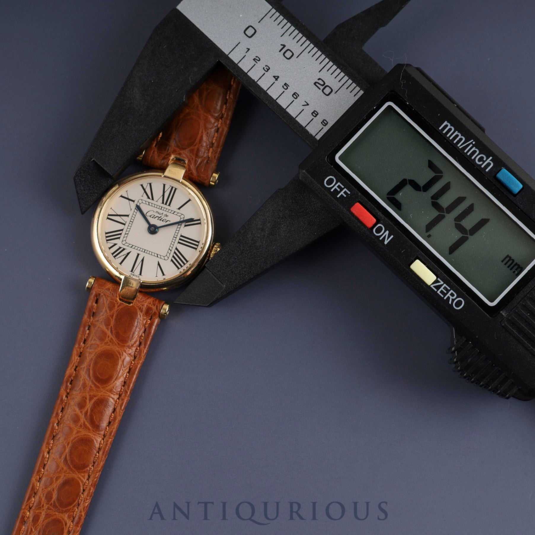 カルティエ マスト ヴァンドーム VLC SM 1851 クォーツ Cal.90 SV925 革 純正Dバックル(GP)オパラン文字盤 オーバーホール済み