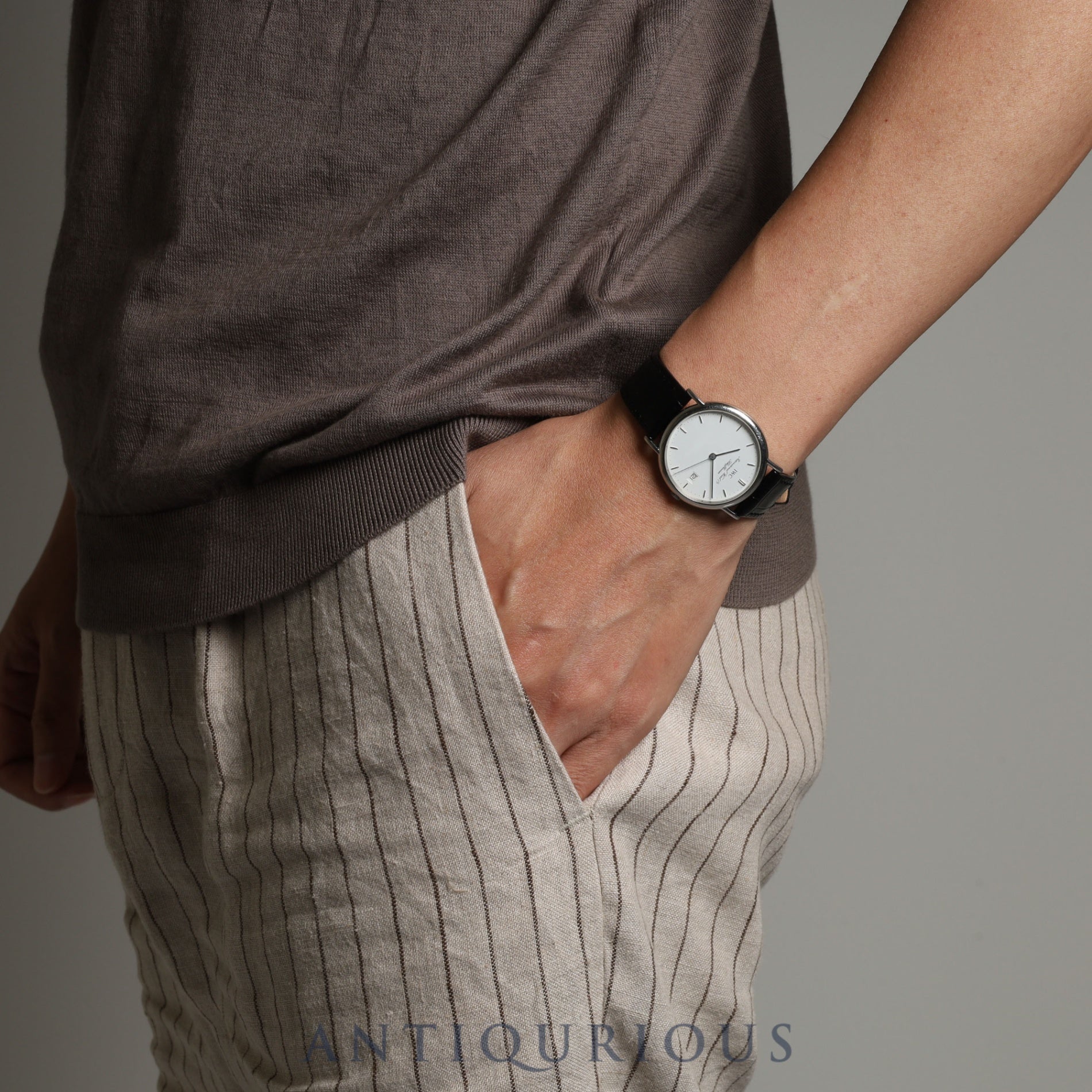 IWC Portofino IW333105 Quartz Cal.IW2210 SS Leather Genuine Buckle White Dial Overhauled IWC