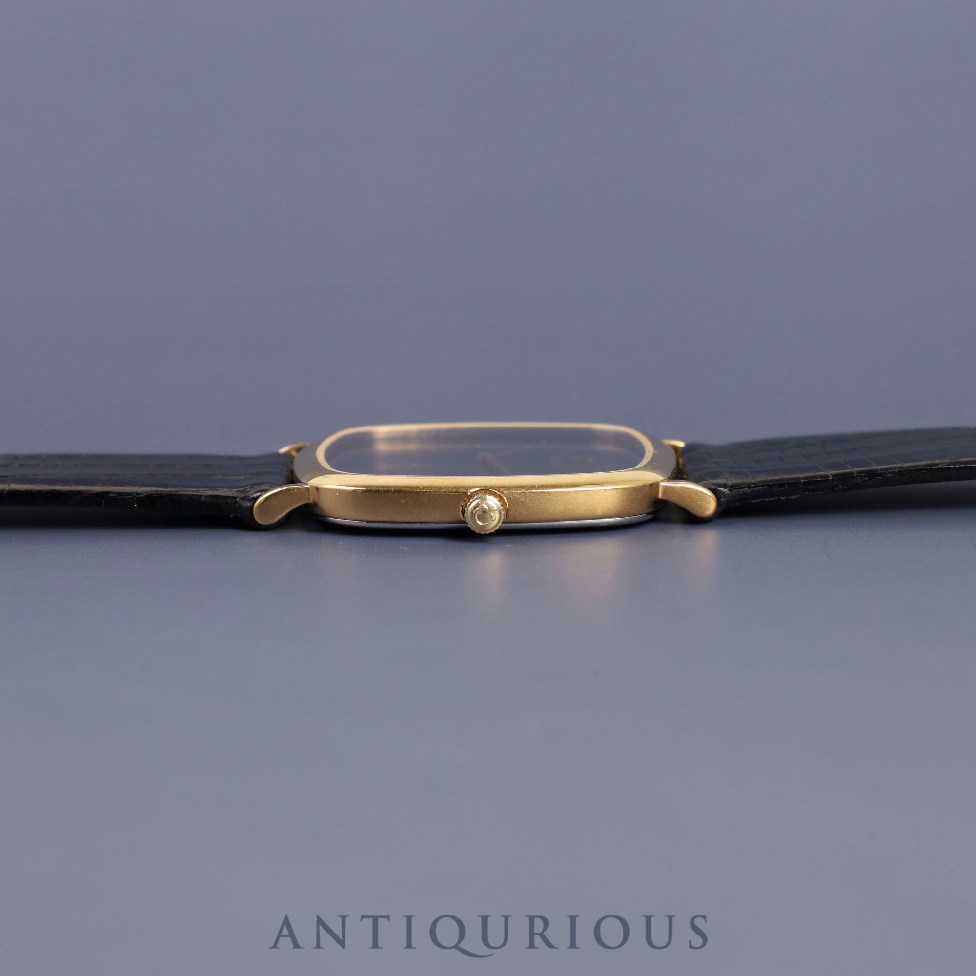 オメガ デ・ヴィル 195 077.2 クォーツ Cal.1378 GP 革 純正尾錠(GP)ブラック文字盤 オーバーホール済み