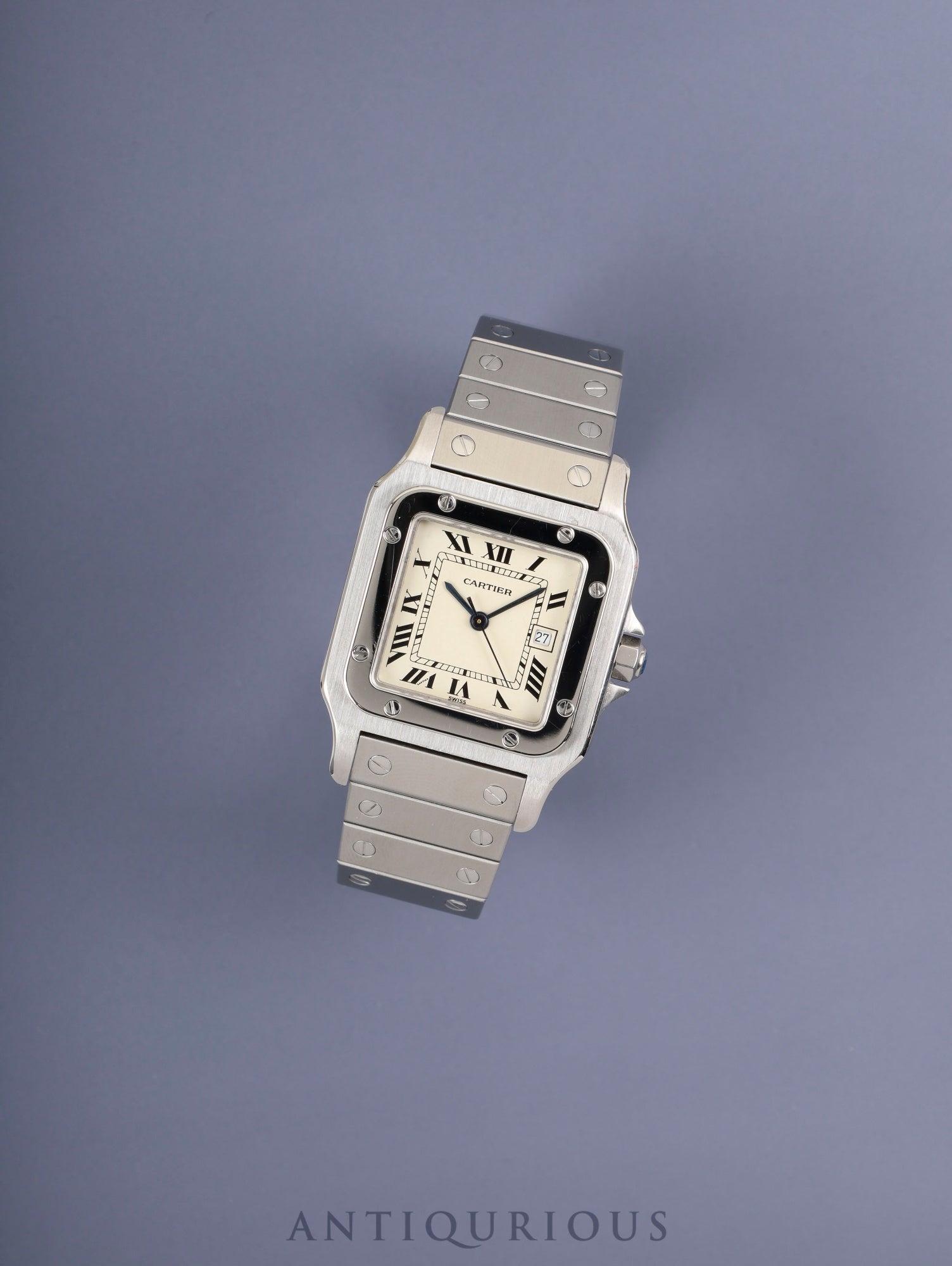 Cartier Santos Galbee LM 9172960 Automatic Caliber 2671 Stainless Steel Ivory Roman Dial Box Booklet Overhauled