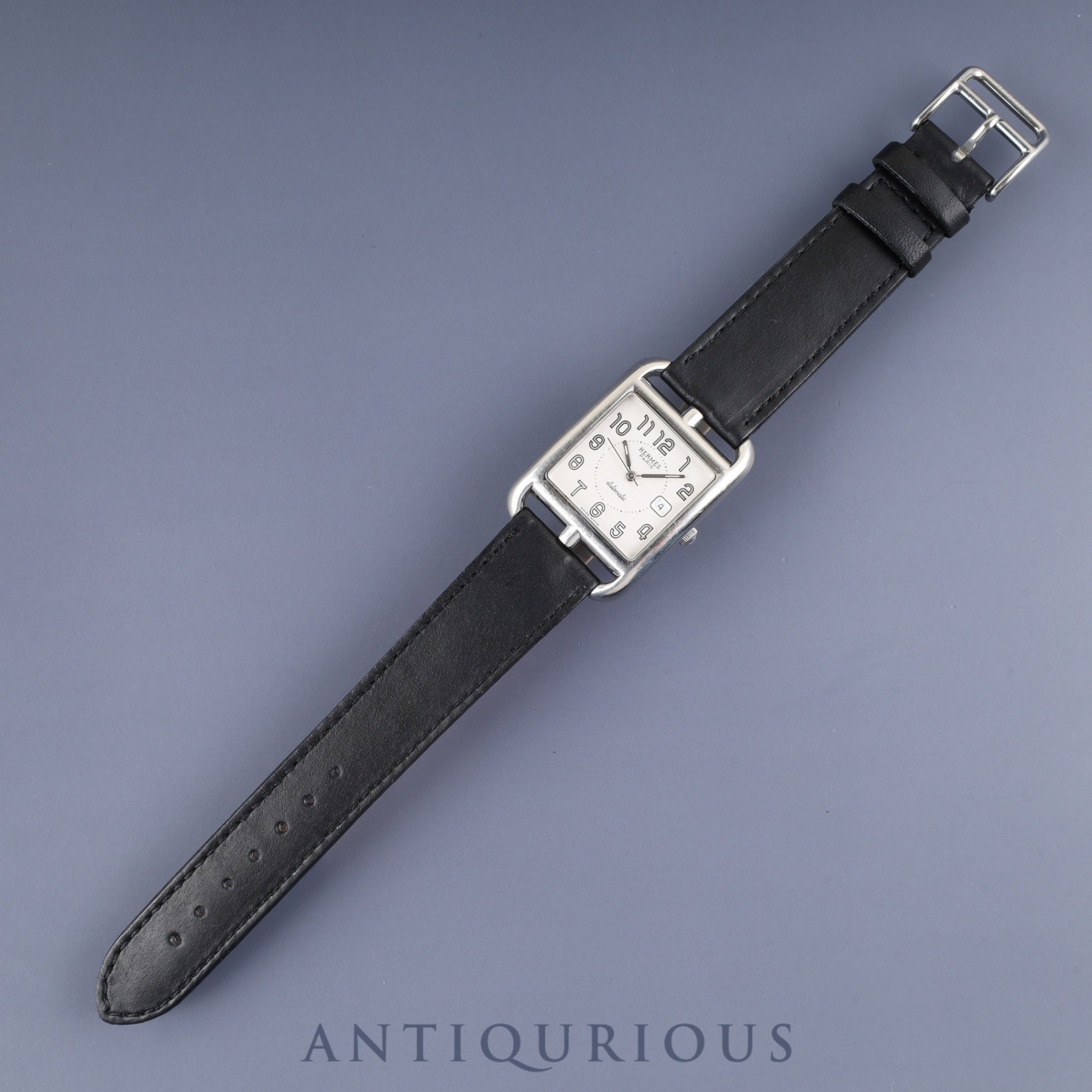 Hermès Cape Cod CC1.710 Automatic Watch, Stainless Steel Leather, Genuine Stainless Steel Buckle, Silver Arabic Dial, Overhauled