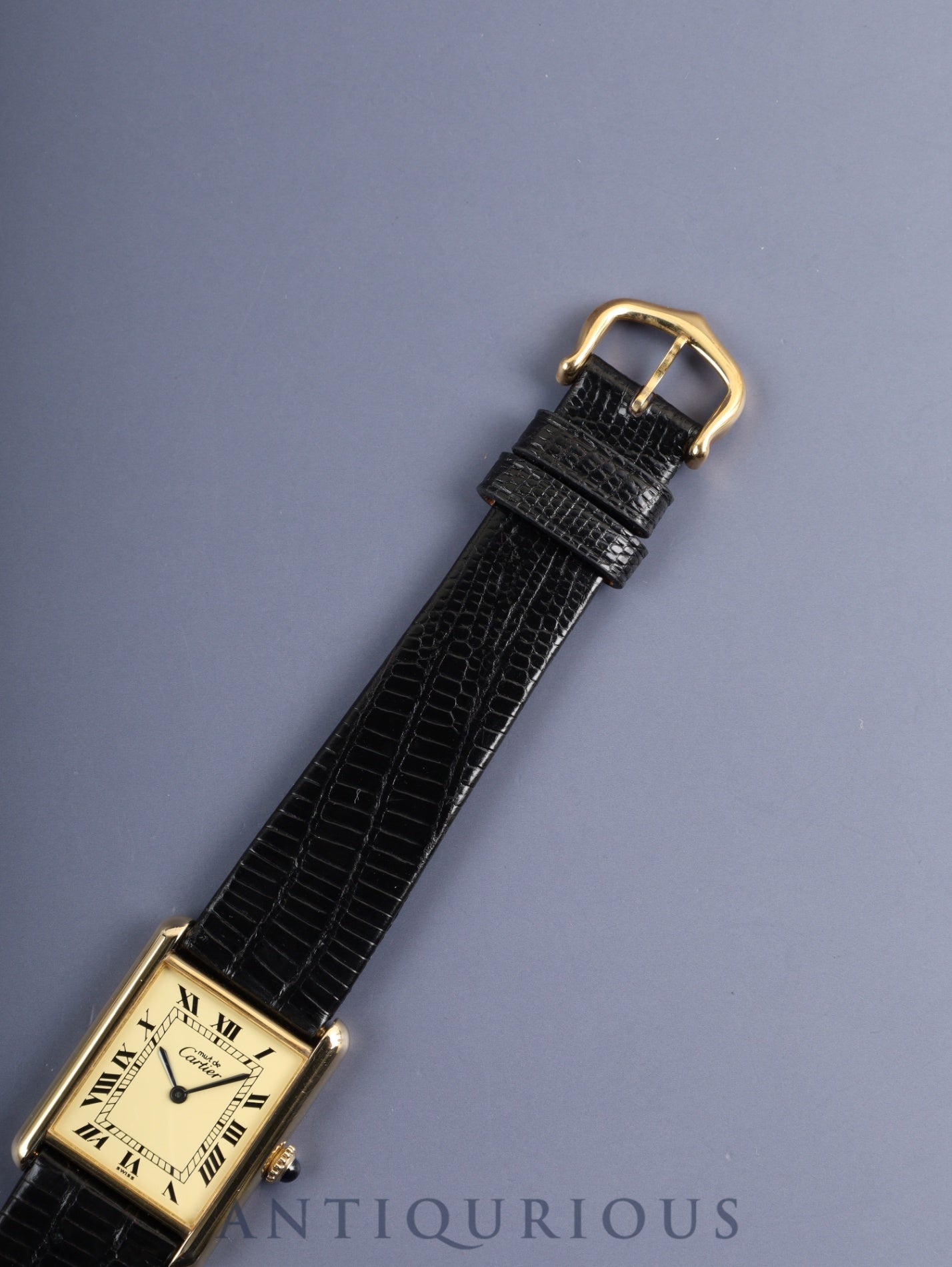 カルティエ マストタンク LM 手巻き Cal.78-1 SV925 革 純正ピンバックル(GP)アイボリーローマン文字盤(SWISS表記) 箱 冊子 国際永久保証書(1982年 / 個人名記載) オーバホール済み