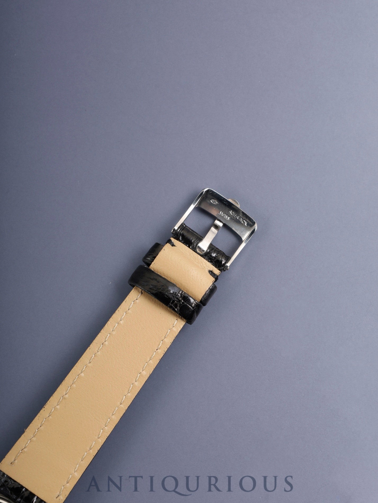 パテック・フィリップ カラトラバ 3923A 手巻き Cal.215 SS 革 純正ピンバックル(SS)グレー文字盤 1987年 修理明細 パテックフィリップにて修理済み