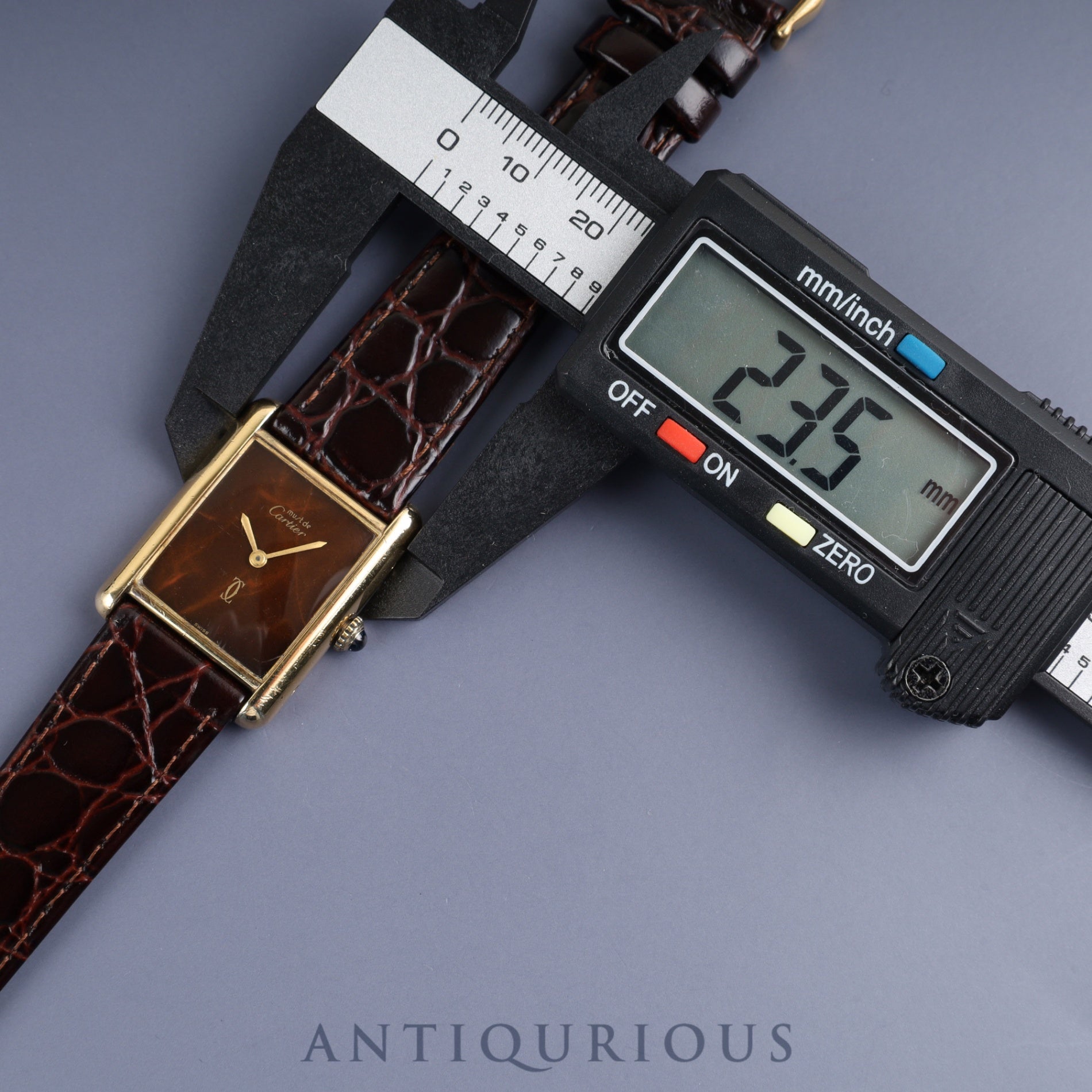 Cartier Must Tank LM Manual winding Cal.78-1 SV925 Leather Genuine buckle (GP) Mahogany dial Overhauled