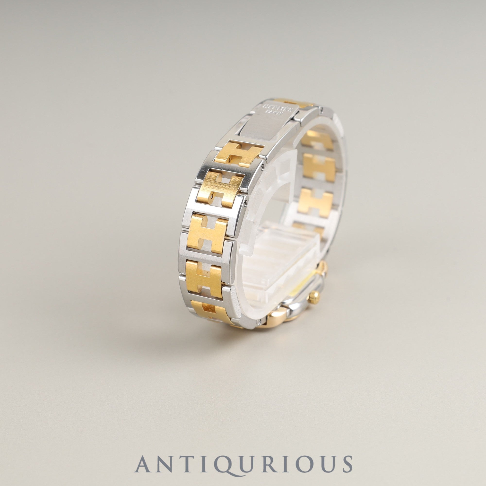 エルメス ラリー 77.03 クォーツ Cal.976.001 SS/GP SS/GP ホワイト文字盤 オーバーホール済み