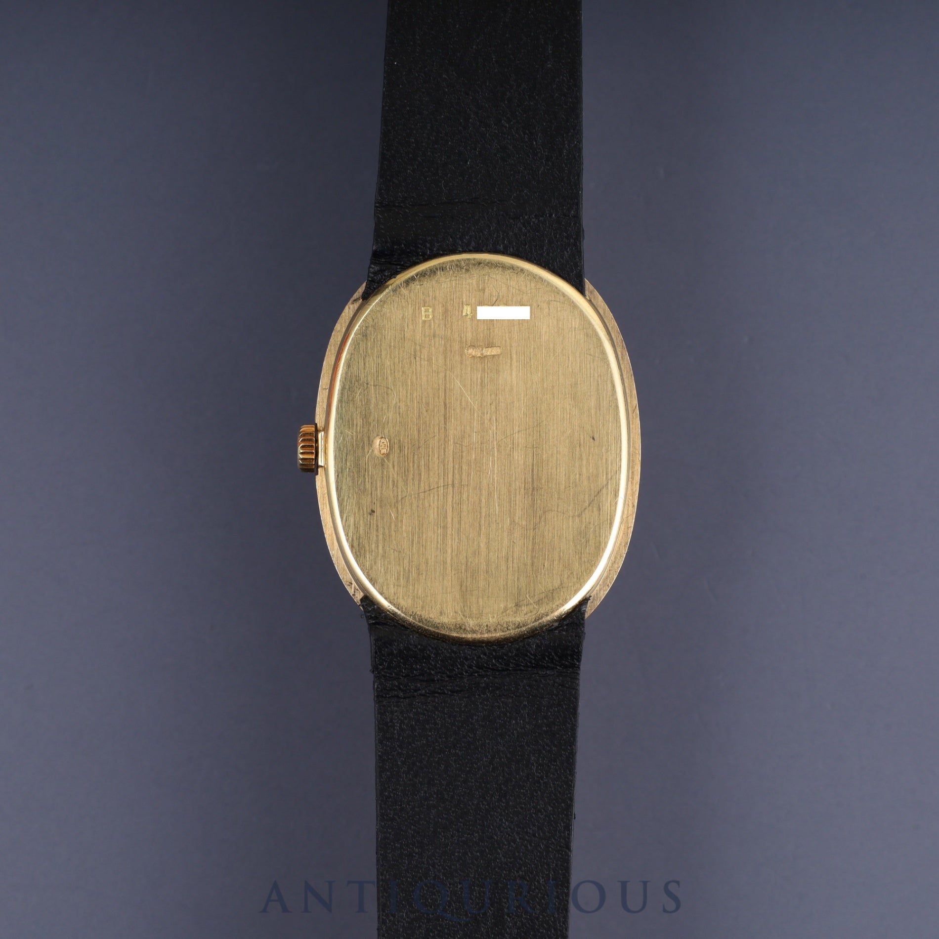Audemars Piguet Oval Case Hand-wound Cal.2052 750 Leather Genuine Buckle (750) Black Dial Case Overhauled