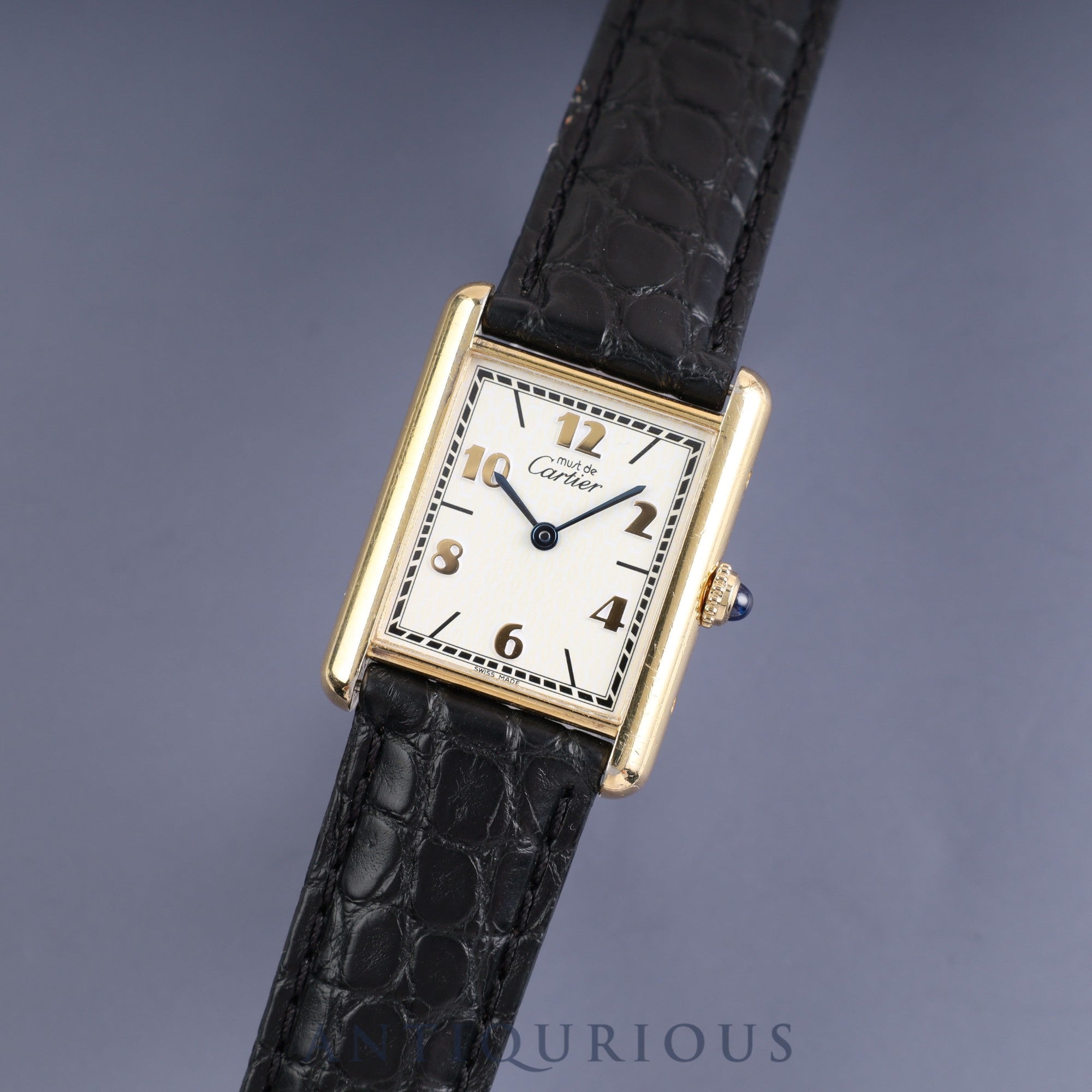 Cartier Must Tank LM QZ590005 SV925 Leather Genuine D-buckle Arabic dial Box Cartier boutique complete service