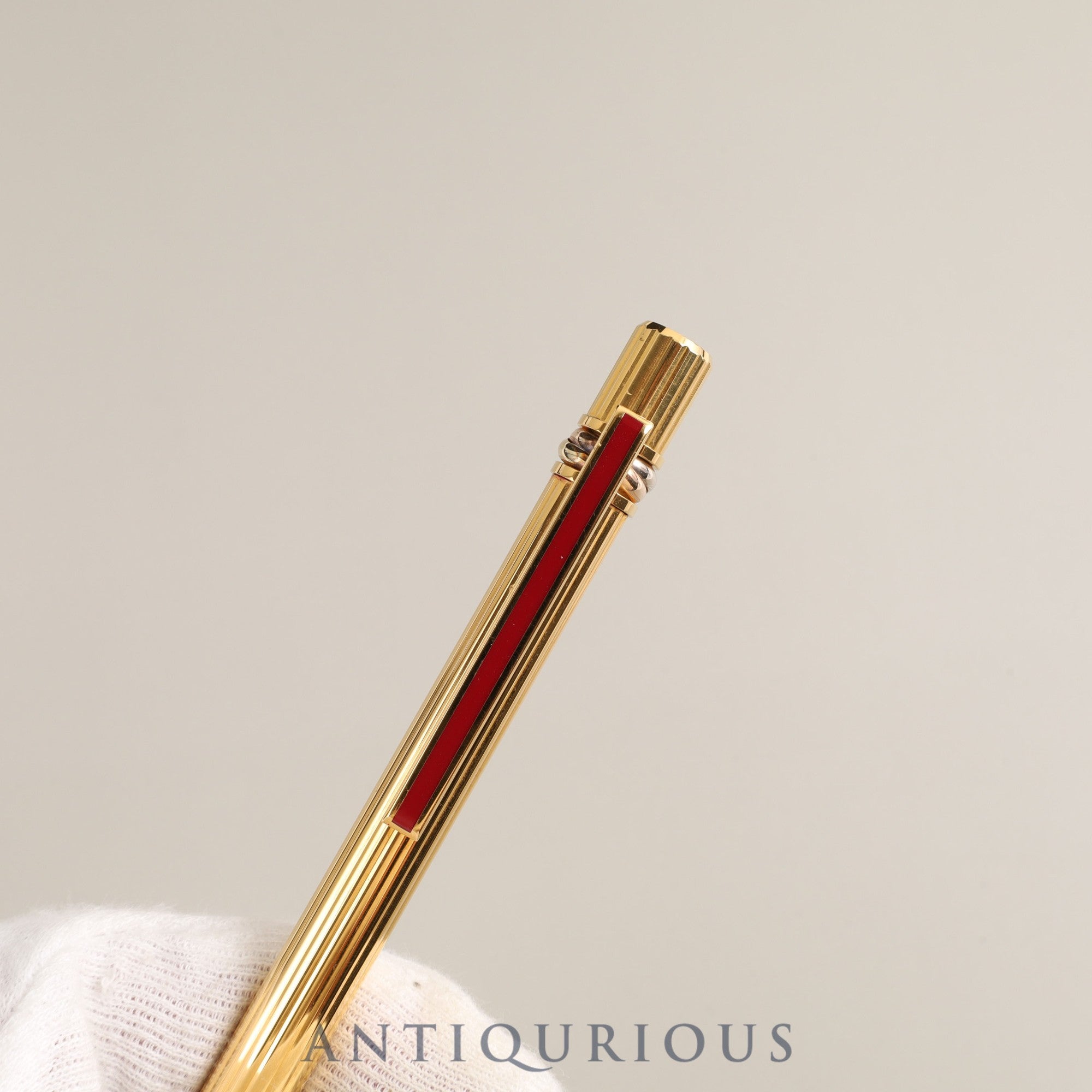 カルティエ トリニティ ボールペン GP×RED ツイスト式 青インク ※カルティエにて新品リフィル交換済み