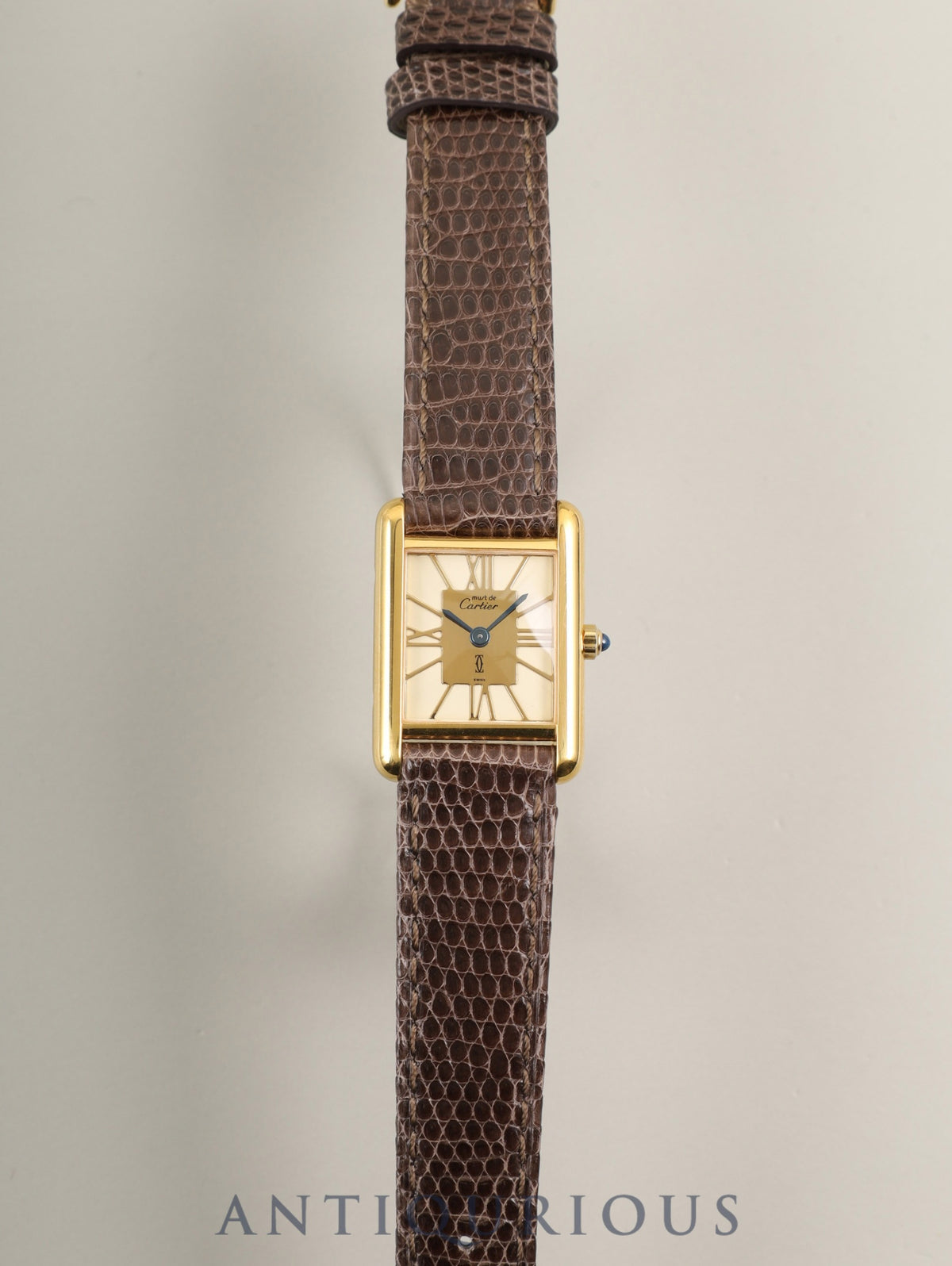 Cartier Must Tank SM 3 66001 Quartz Cal.157 SV925 Leather Original Pin Buckle (GP) Ivory Cloisonné Dial (SWISS marking) Overhauled Polished