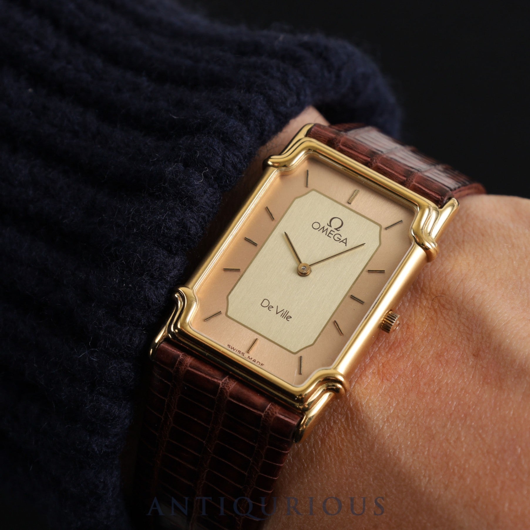 オメガ デ・ヴィル 19102300 クォーツ Cal.279 001/ 1455 GP 革 純正尾錠(GP)ゴールド文字盤 箱 オーバーホール済み