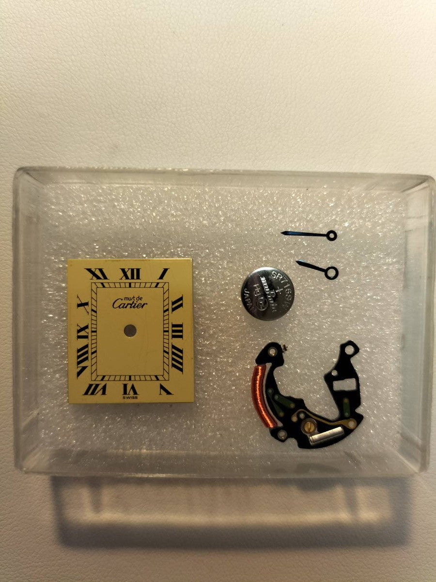 Cartier Must Tank LM 590005 Quartz Cal.90 SV925 Leather Genuine Buckle (GP) Ivory Roman Dial Overhauled and Finished to Like New