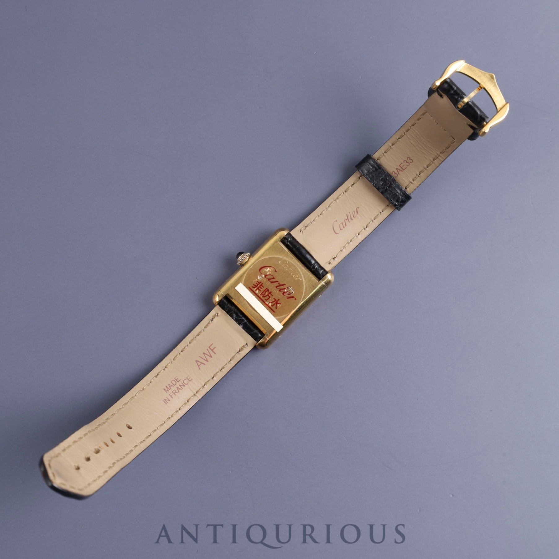 カルティエ マストタンク SM 手巻き Cal.78-1 SV925 純正革ベルト 純正尾錠(GP)ブラックローマン文字盤 オーバーホール済み